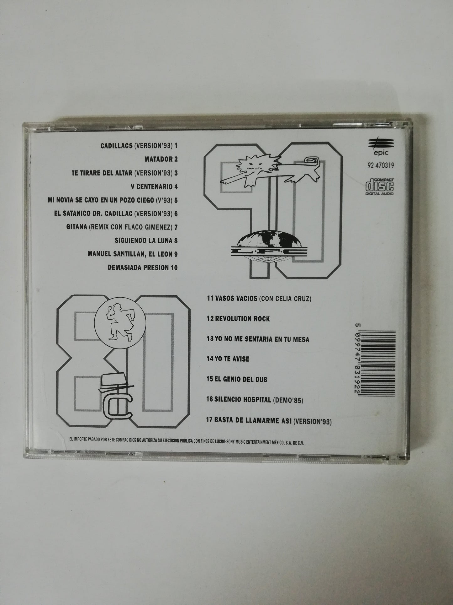 CD FABULOSOS CADILLACS - VASOS VACIOS - GRANDES EXITOS 85 - 93