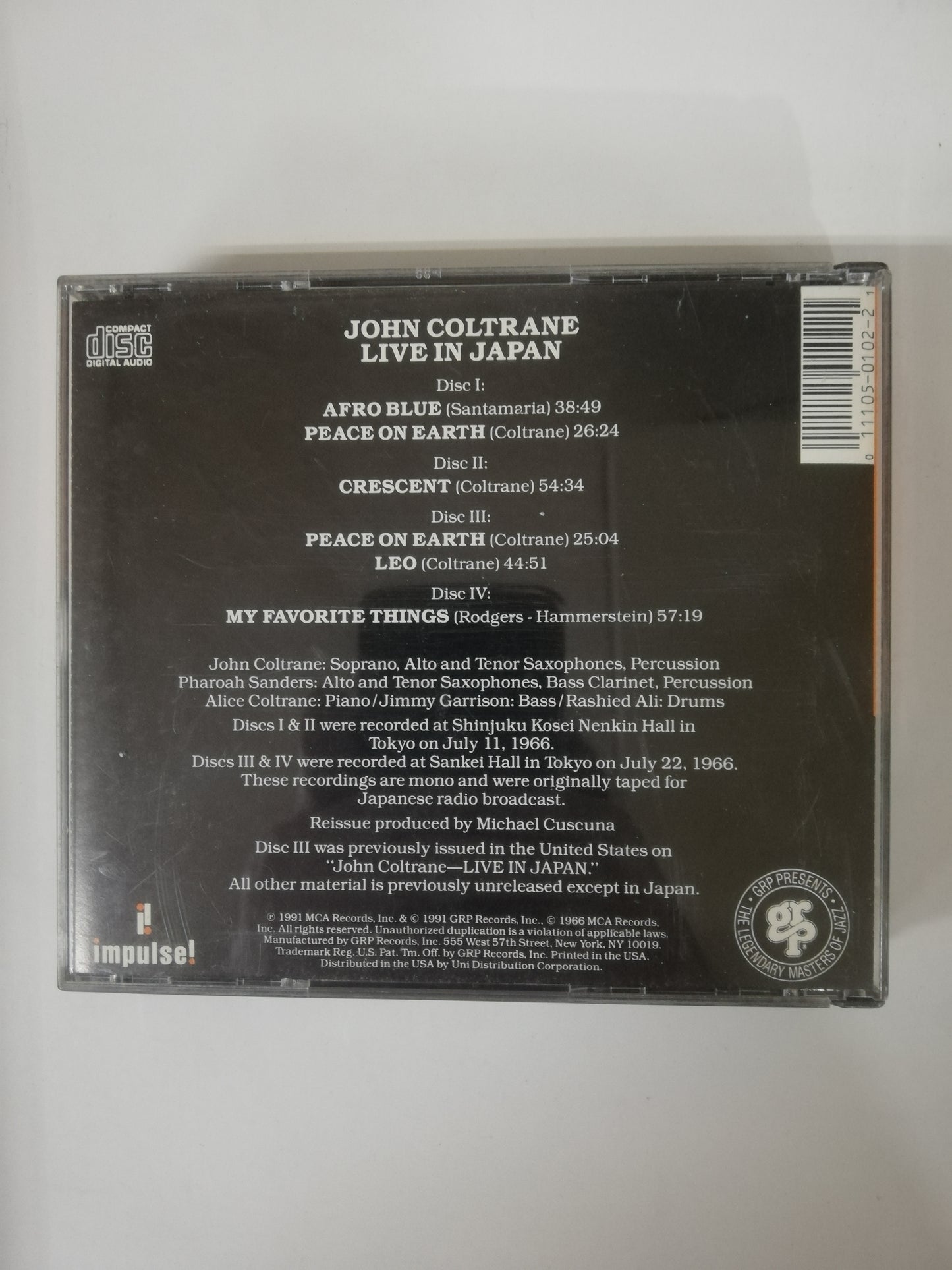 CD JOHN COLTRANE - LIVE IN JAPAN - CD X 4