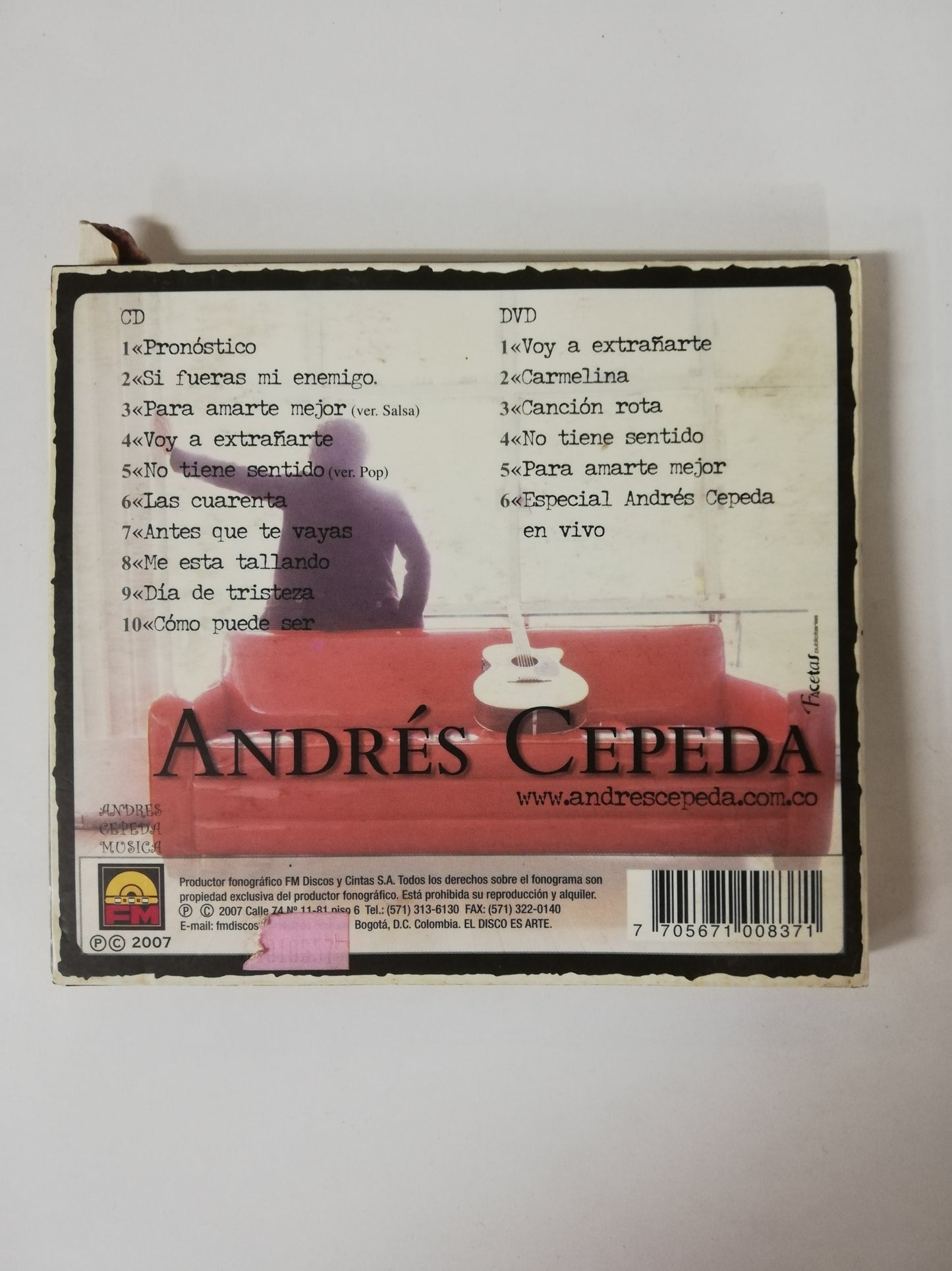 CD ANDRES CEPEDA - PARA AMARTE MEJOR - CD + DVD