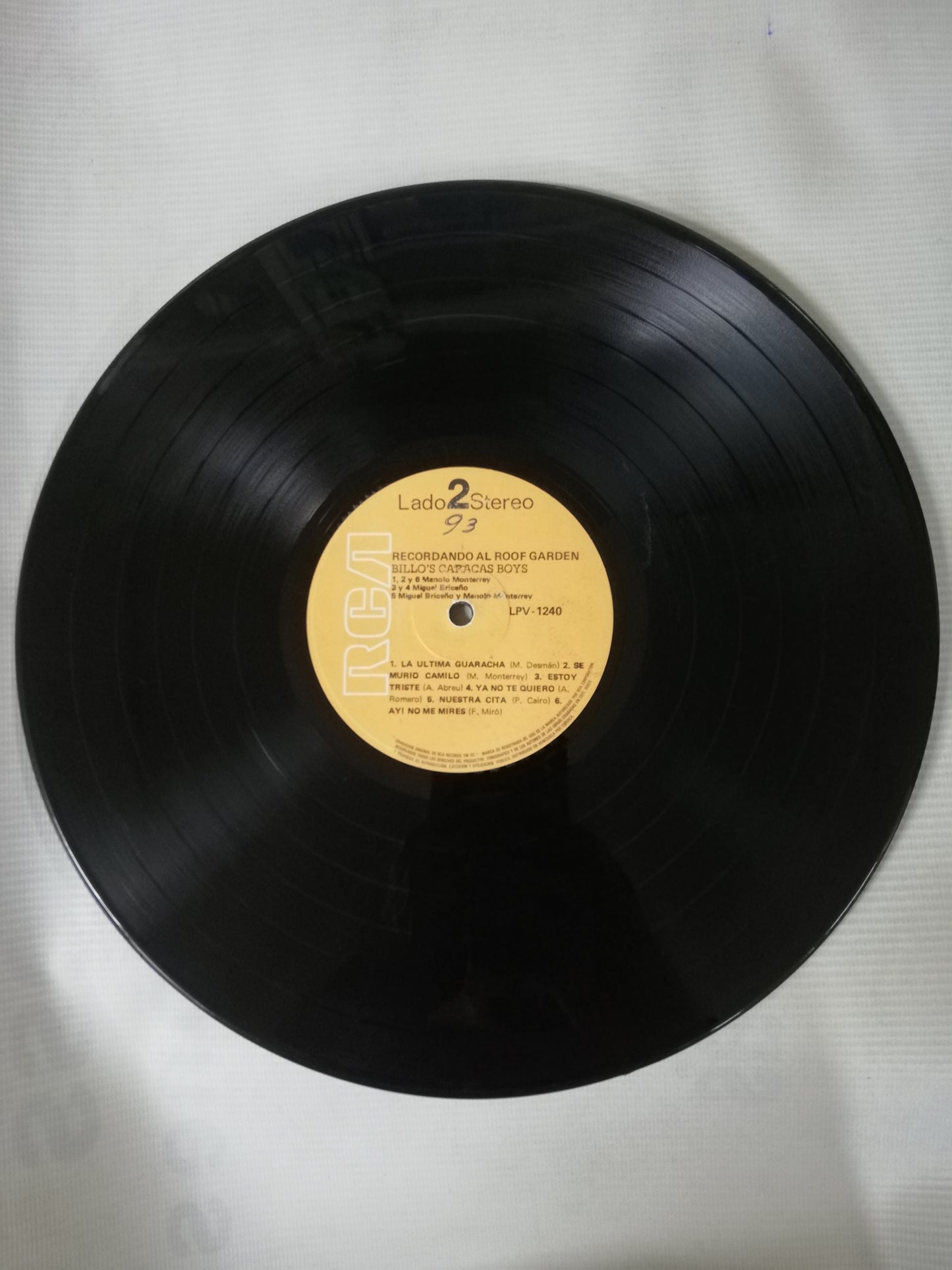 LP BILLO´S CARACAS BOYS - RECORDANDO AL ROOF GARDEN