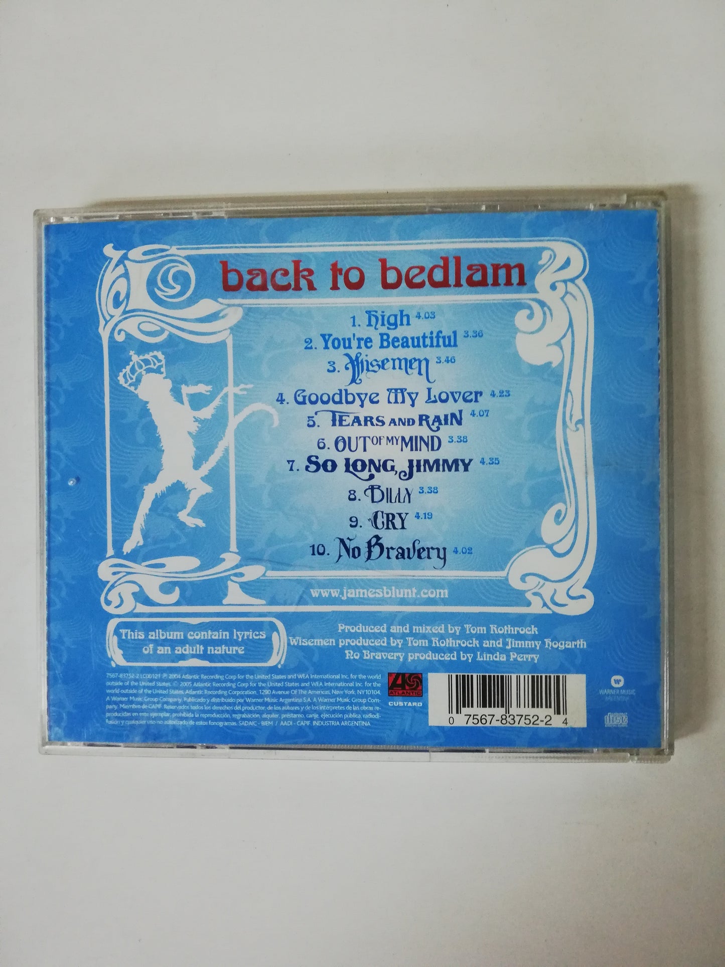 CD JAMES BLUNT - BACK TO BEDLAM