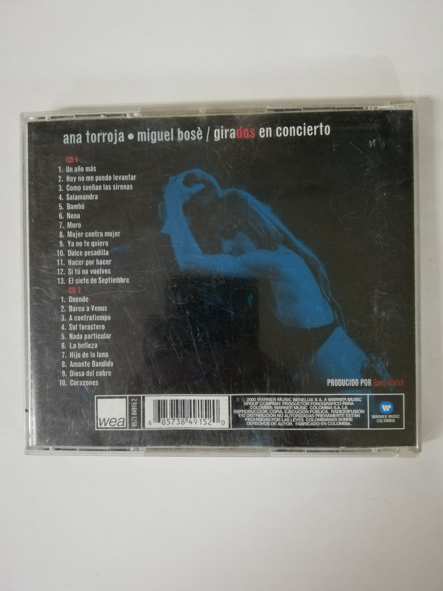 CD ANA TORROJA Y MIGUEL BOSÉ - GIRADOS EN CONCIERTO - CD X 2