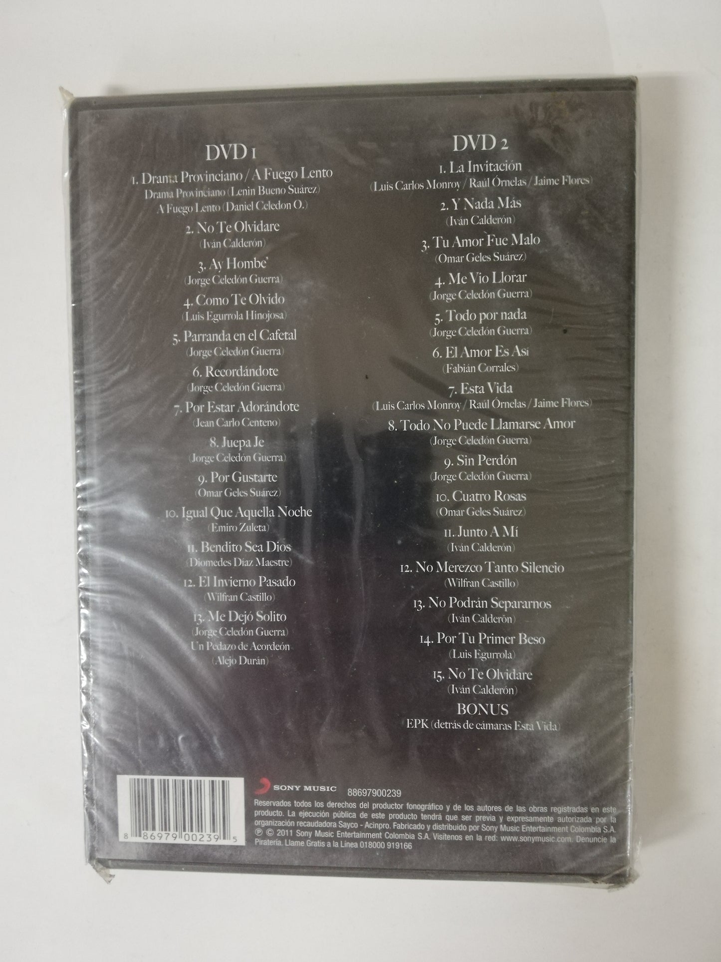 DVD JORGE CELEDÓN / JIMMY ZAMBRANO - PRIVILEGIO: GRANDES EXITOS EN DVD - DVD X 2