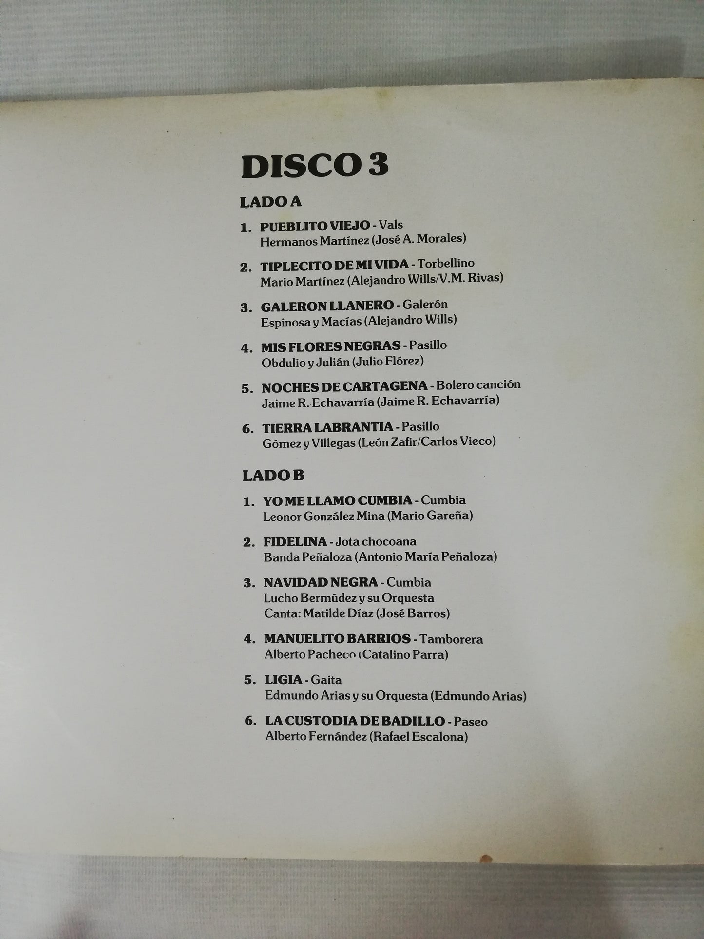 LP JOYAS DE LA MÚSICA COLOMBIANA - VARIOS INTÉRPRETES - VINYL X 3