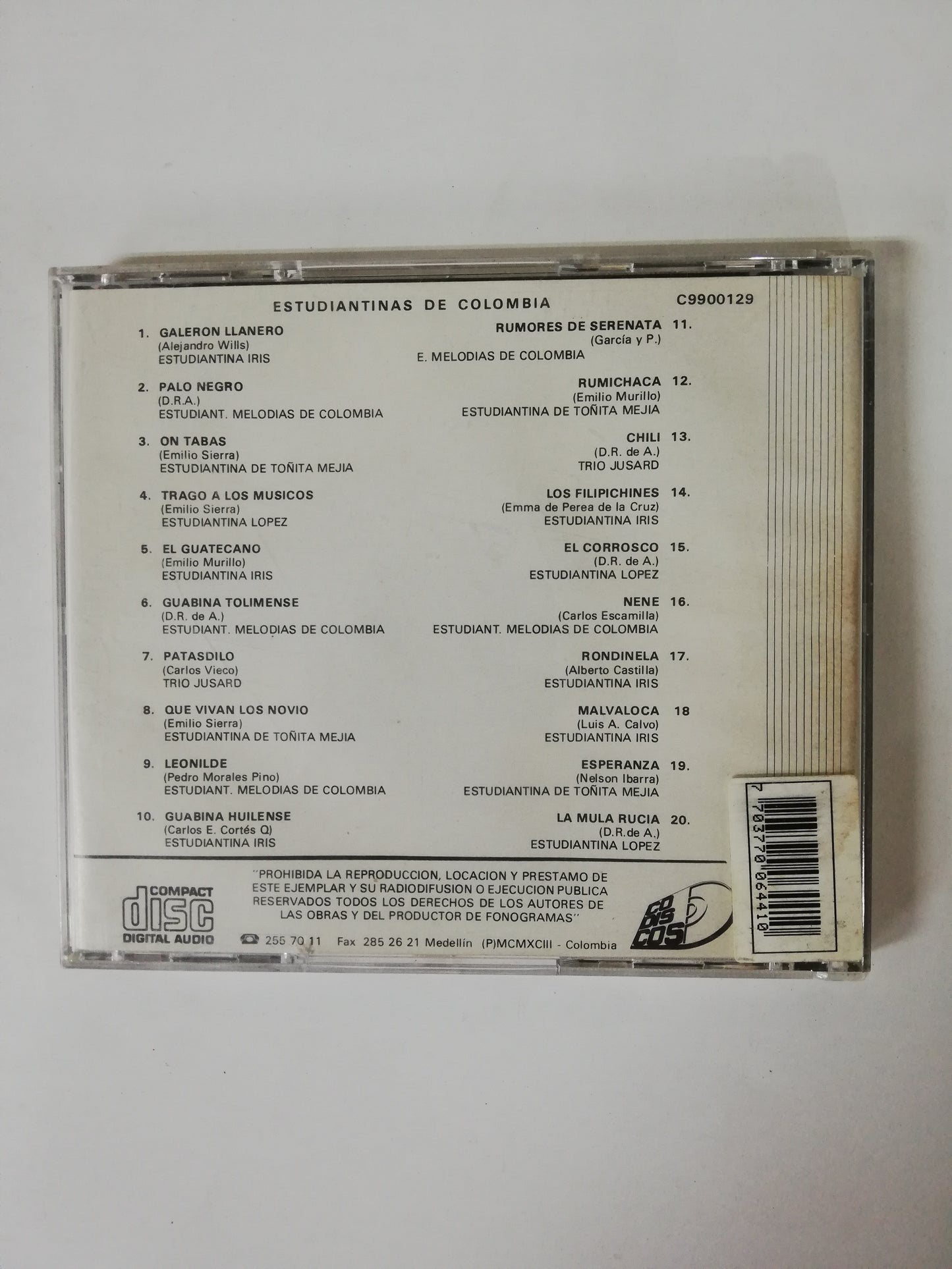 CD ESTUDIANTINAS DE COLOMBIA - VARIOS INTÉRPRETES