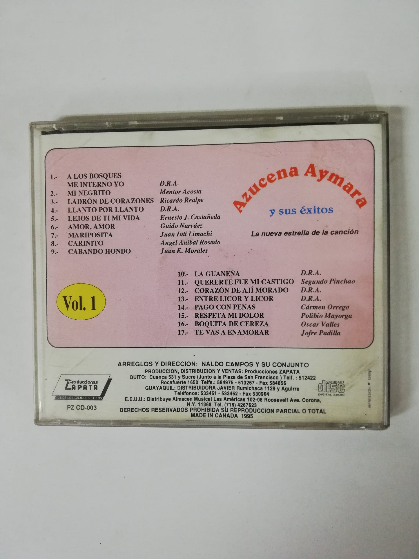 CD AZUCENA AYMARA - SUS EXITOS VOL. 1