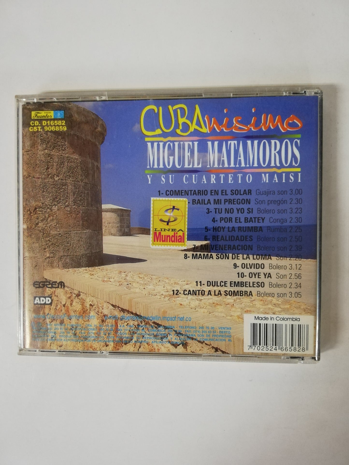 CD MIGUEL MATAMOROS Y SU CUARTETO MAISI - CUBANISIMO - PARTICIPACIÓN ESPECIAL DE JUANA MARIA CASAS "LA MARIPOSA"