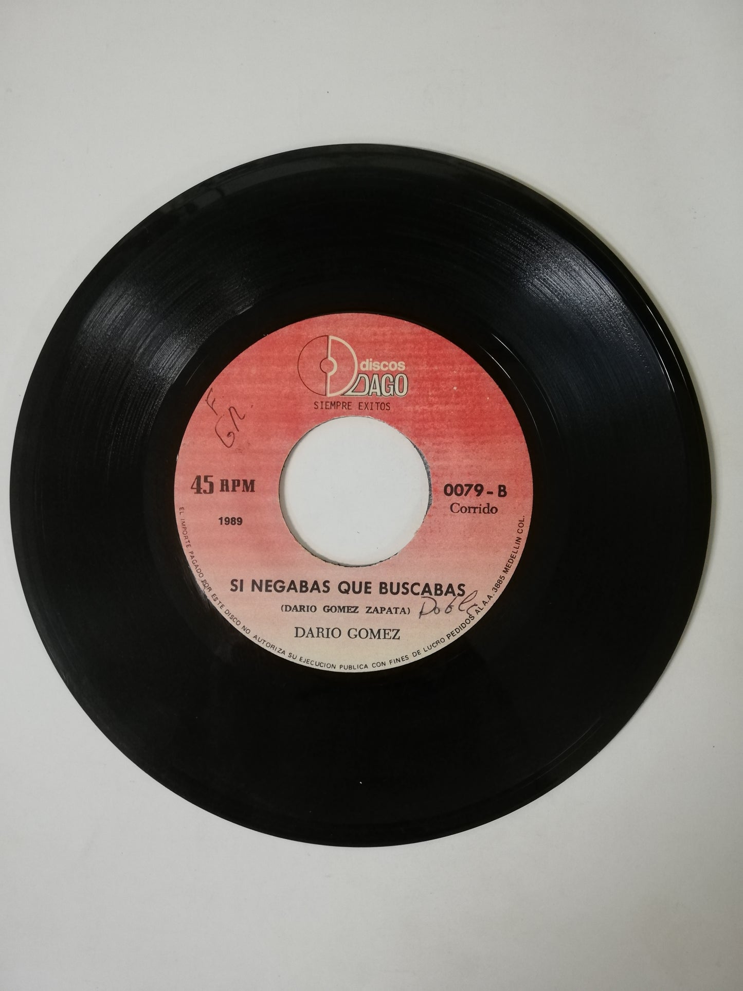 VINILO DARIO GOMEZ - NADIE ES ETERNO / SI NEGABAS QUE BUSCABAS