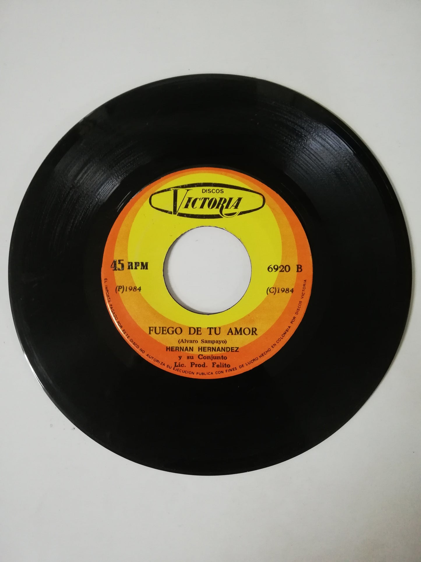 VINILO HERNAN HERNANDEZ - MALA / FUEGO DE TU AMOR