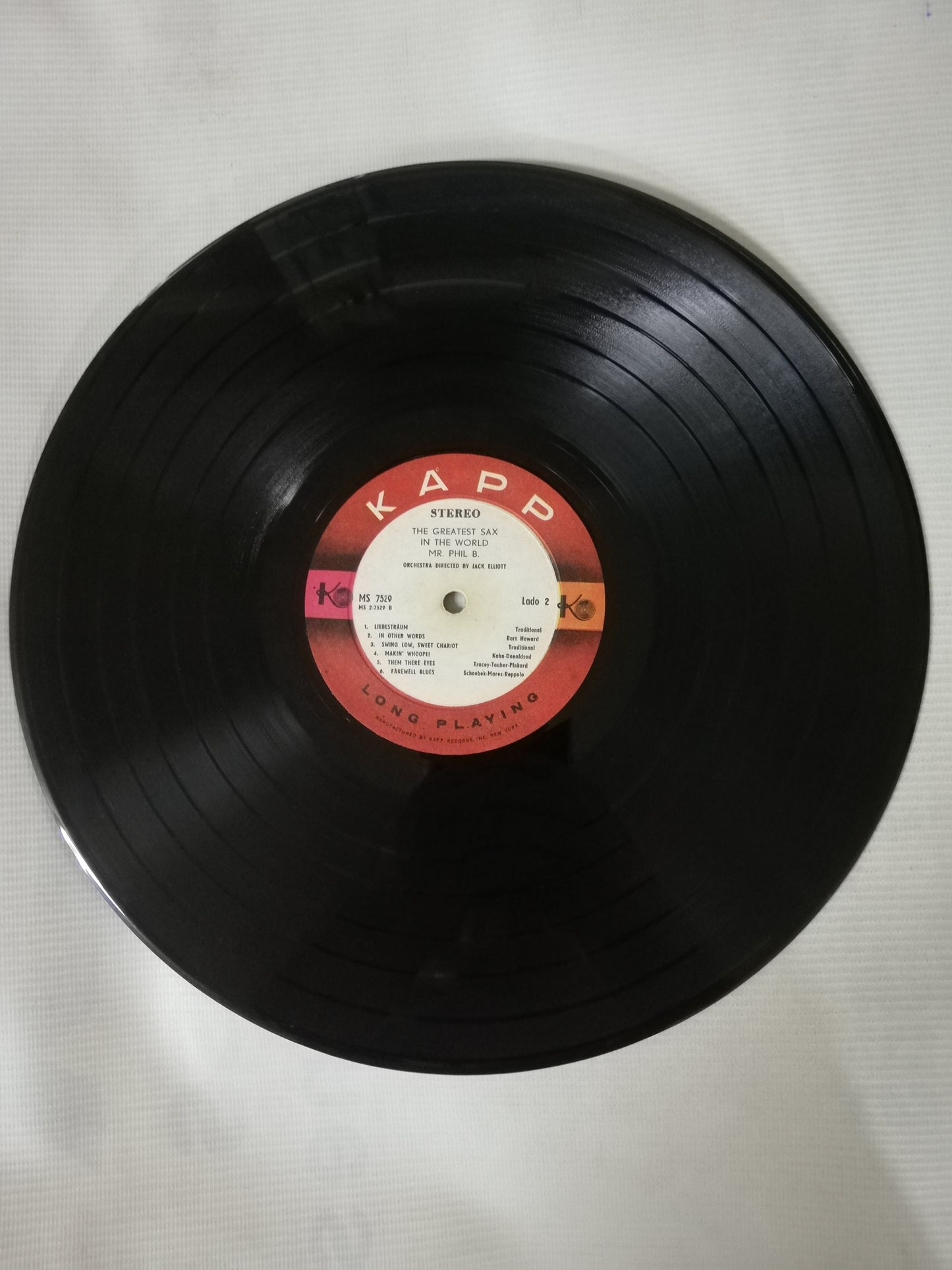 LP MR. PHIL B. ORCHESTRA DIRECTED BY JACK ELLIOTT - THE GREATEST SAX IN THE WOLRD
