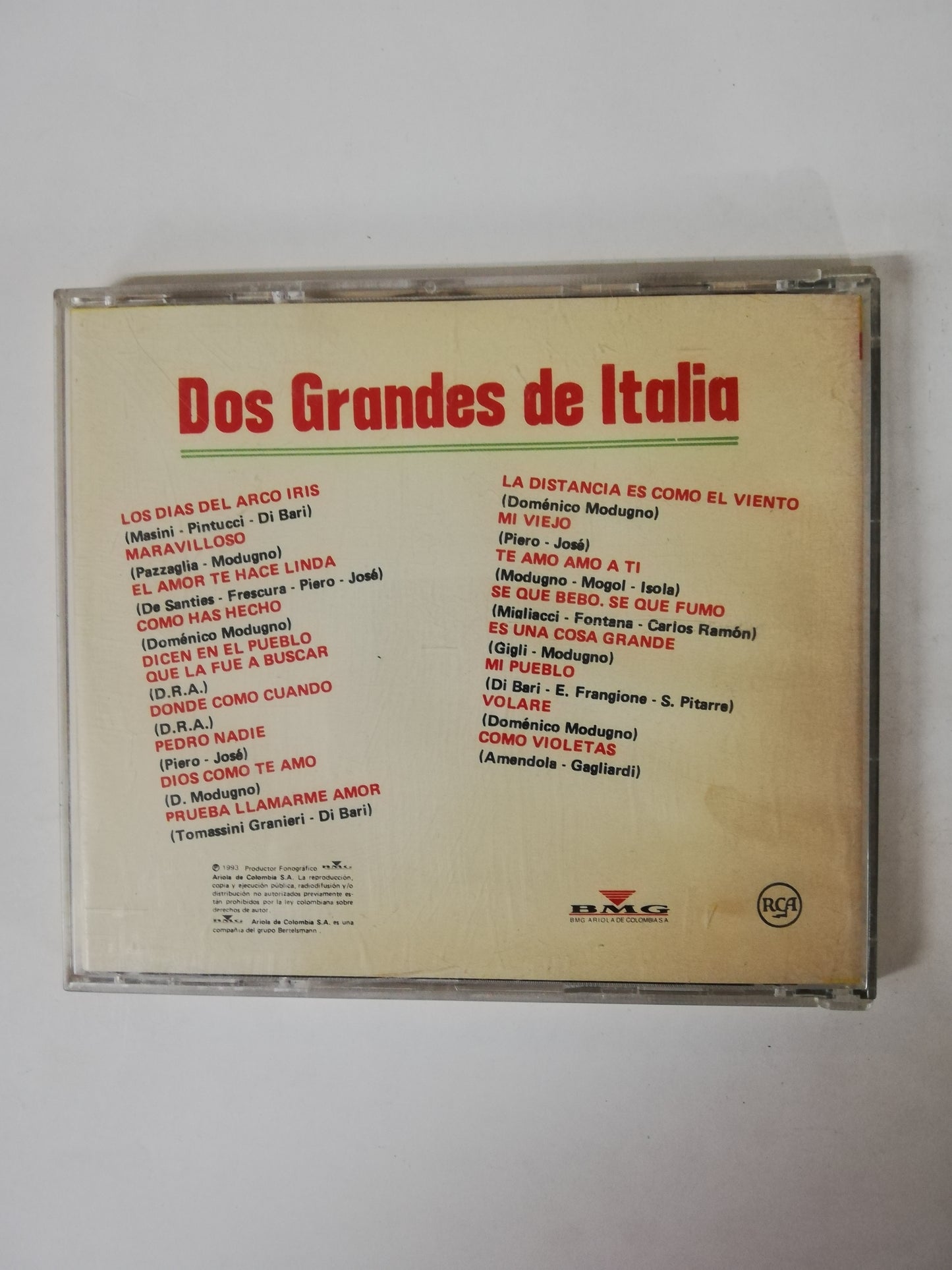 CD NICOLA DI BARI / DOMENICO MODUGNO - DOS GRANDES DE ITALIA