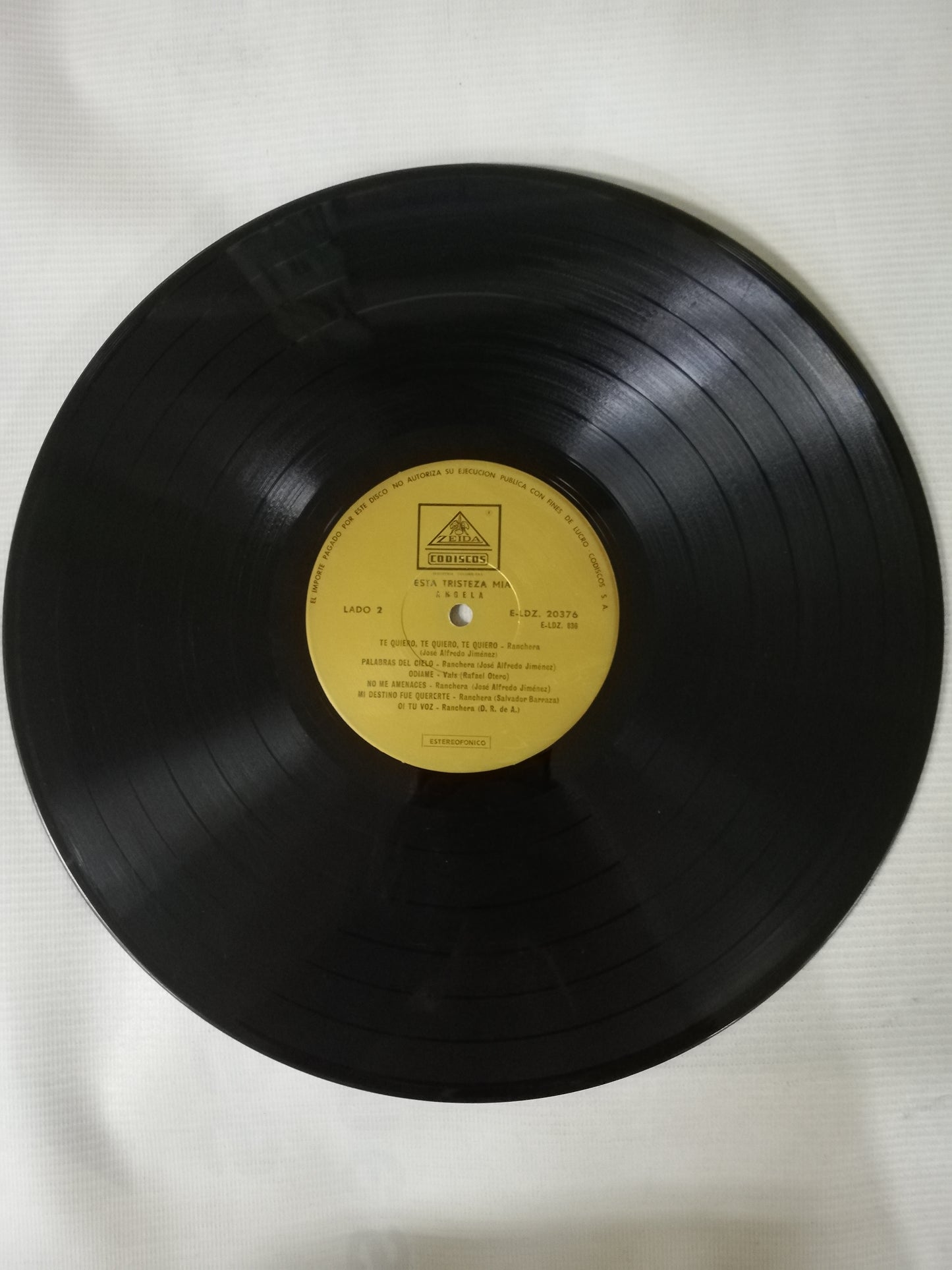 LP ANGELA Y EL ARPA DE ALFREDO ROLANDO ORTIZ - ESTA TRISTEZA MIA