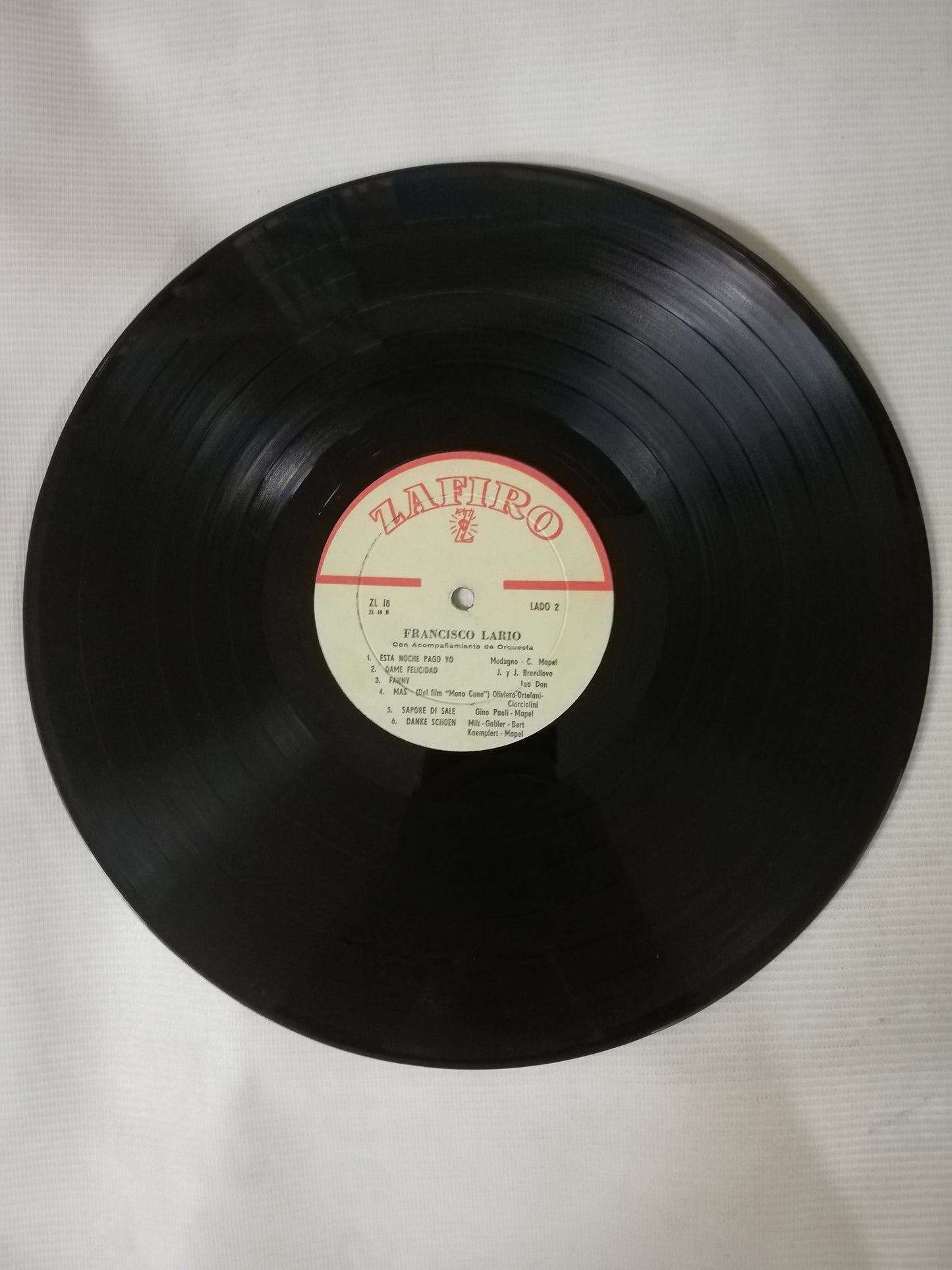 LP FRANCISCO LARIO - FRANCISCO LARIO CON ACOMPAÑAMIENTO DE ORQUESTA