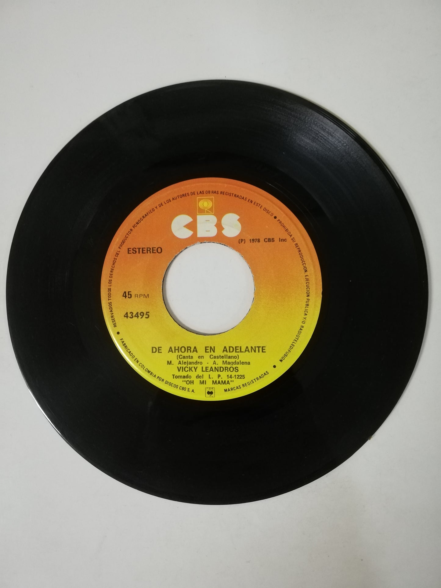 VINILO VICKY LEANDROS - TU ME HAS HECHO SENTIR / DE AHORA EN ADELANTE