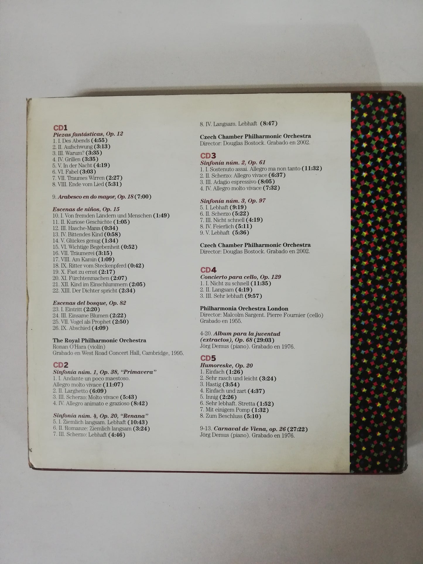 CD BOX SET ROBERT SCHUMANN - GRANDES COMPOSITORES DE LA MÚSICA CLÁSICA - CD X 5