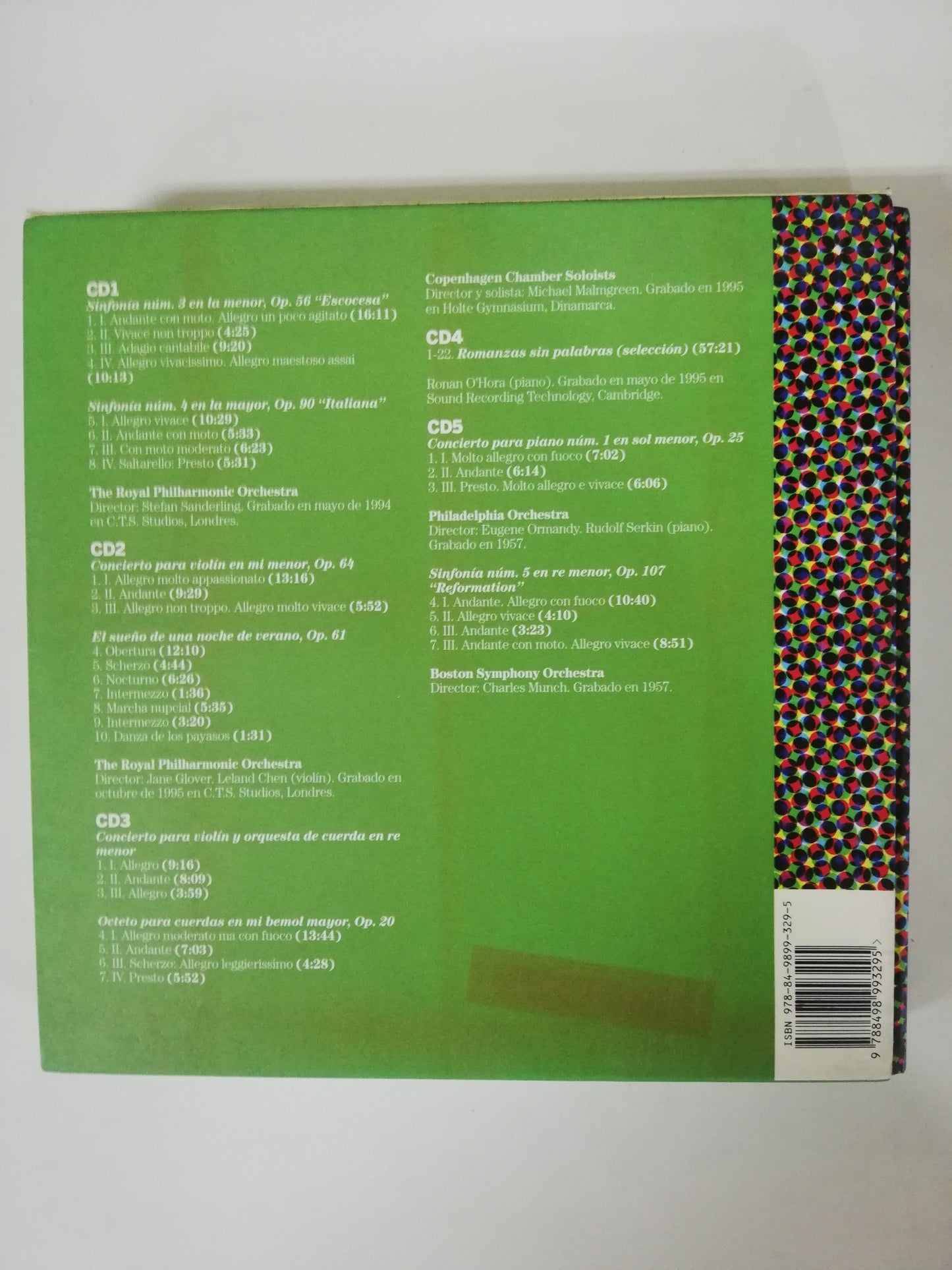 CD BOX SET FELIX MENDELSSOHN - GRANDES COMPOSITORES DE LA MÚSICA CLÁSICA - CD X 5