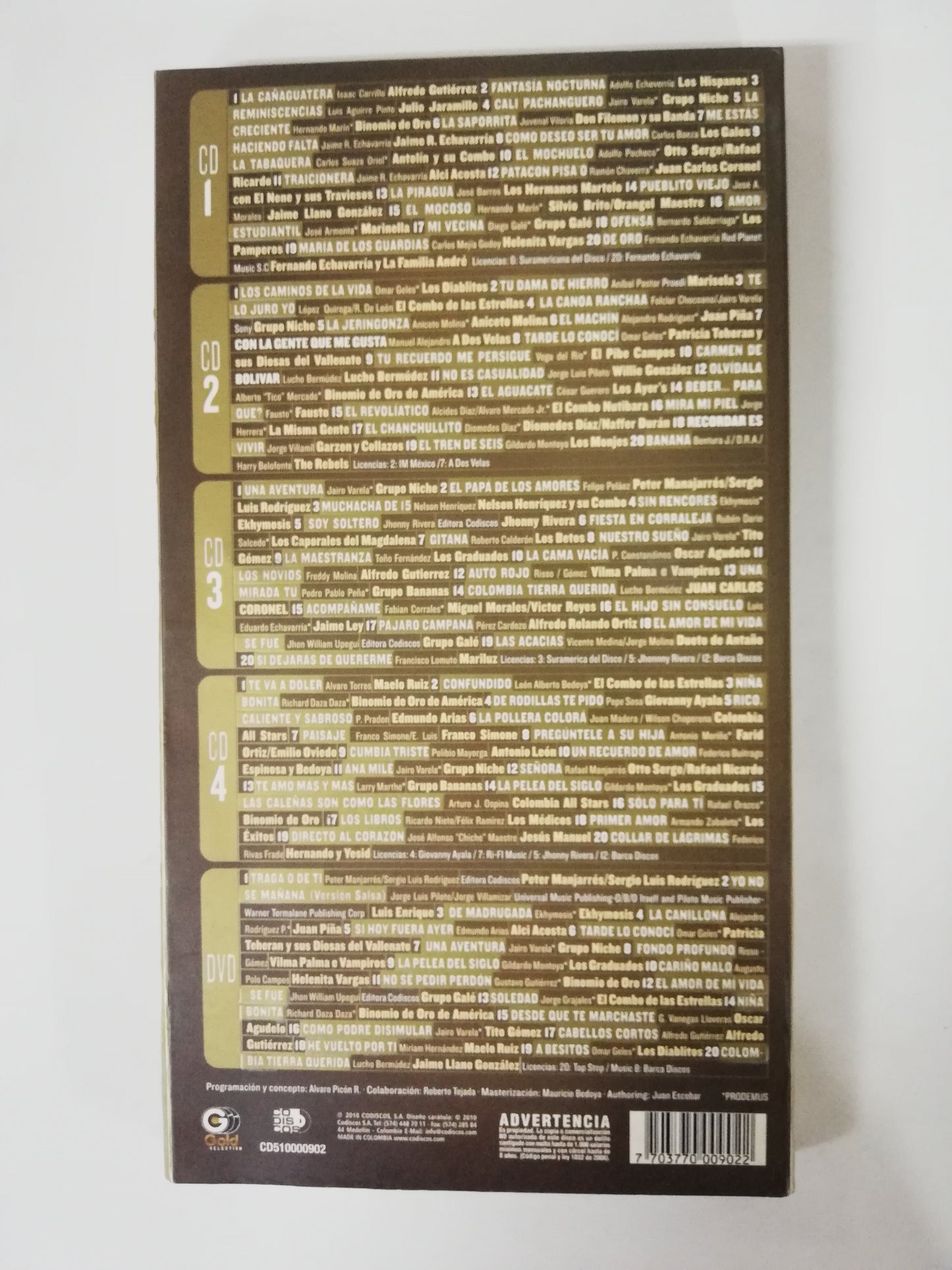 CD CODISCOS 60 AÑOS - 100 EXITOS - 4 CDS & 1 DVD