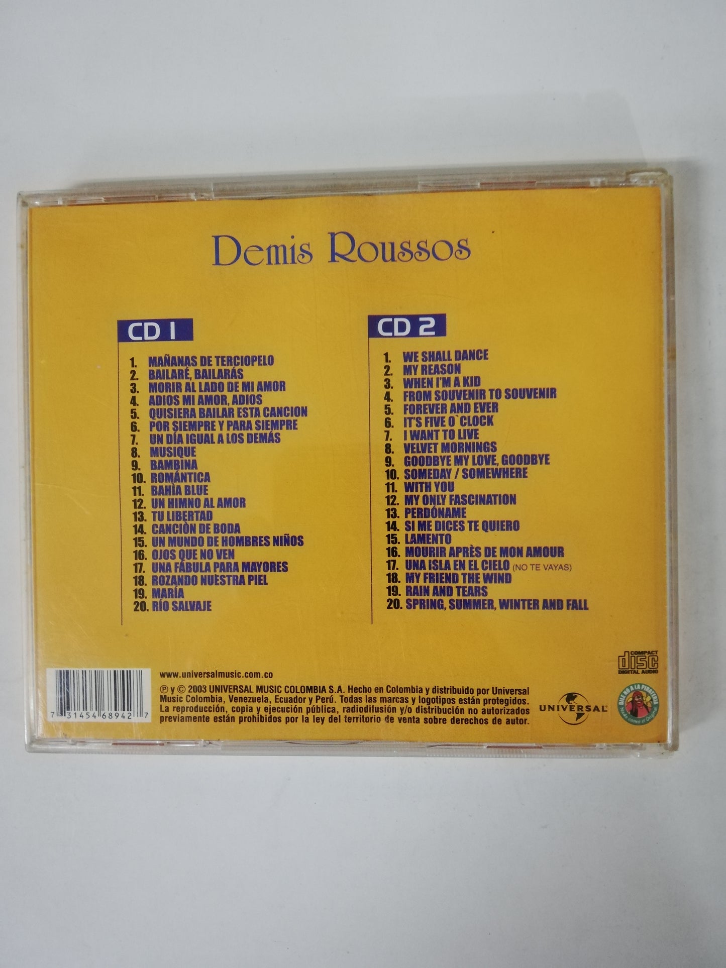 CD DEMIS ROUSSOS - GRANDES EXITOS - CD X 2