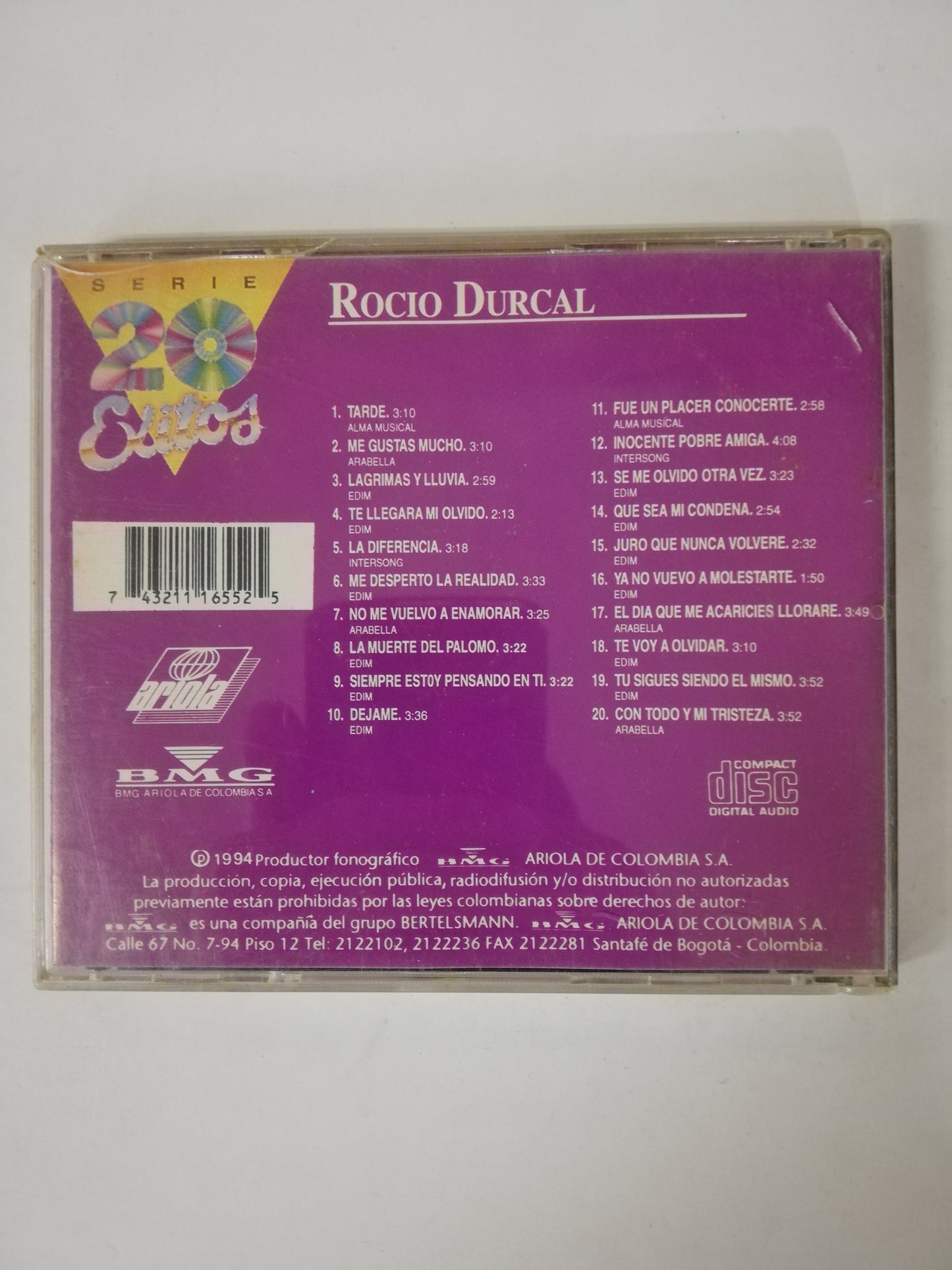 CD ROCIO DURCAL - SERIE 20 EXITOS