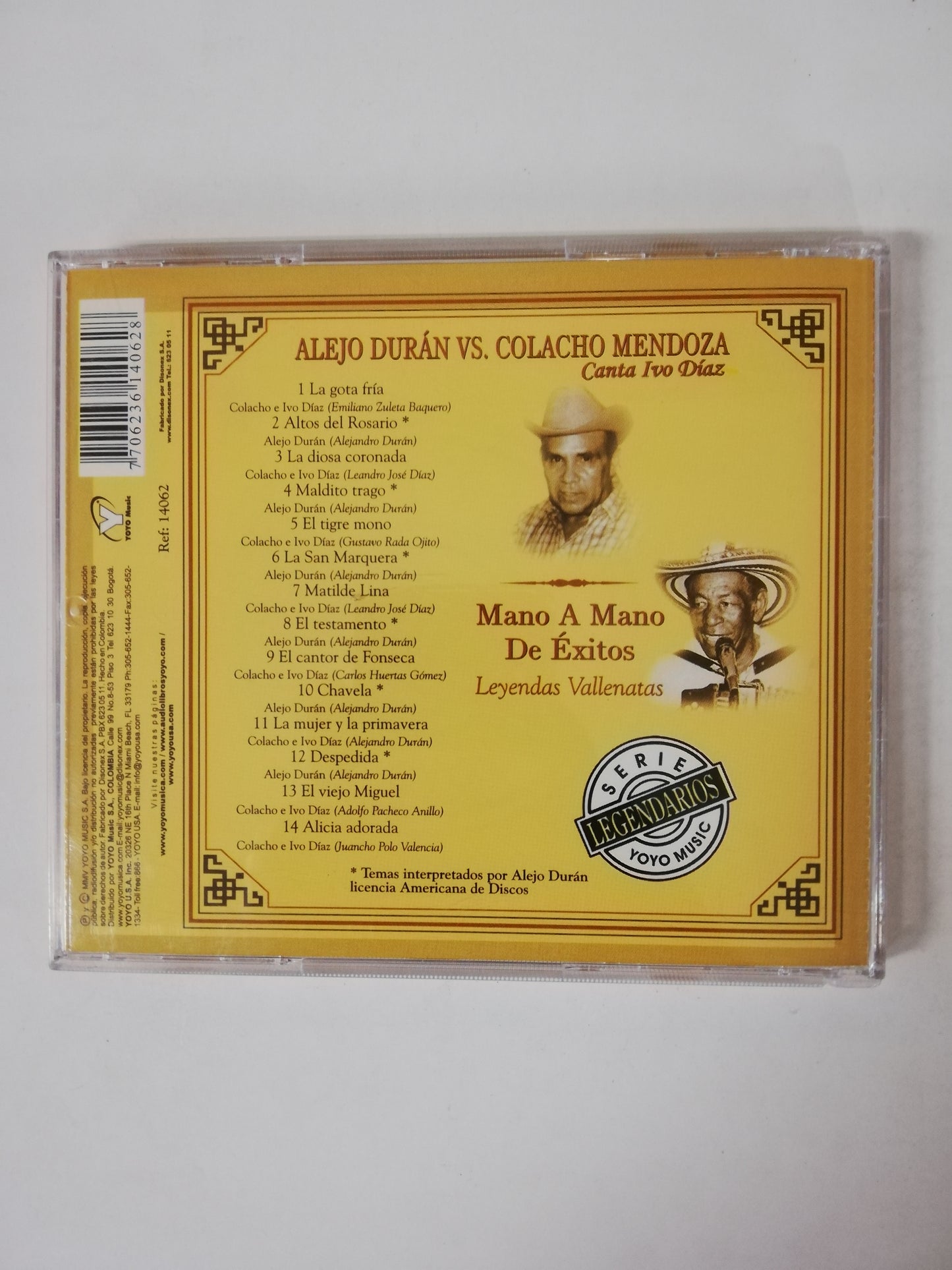 CD ALEJO DURAN VS. COLACHO MENDOZA - MANO A MANO DE EXITOS - LEYENDAS VALLENATAS