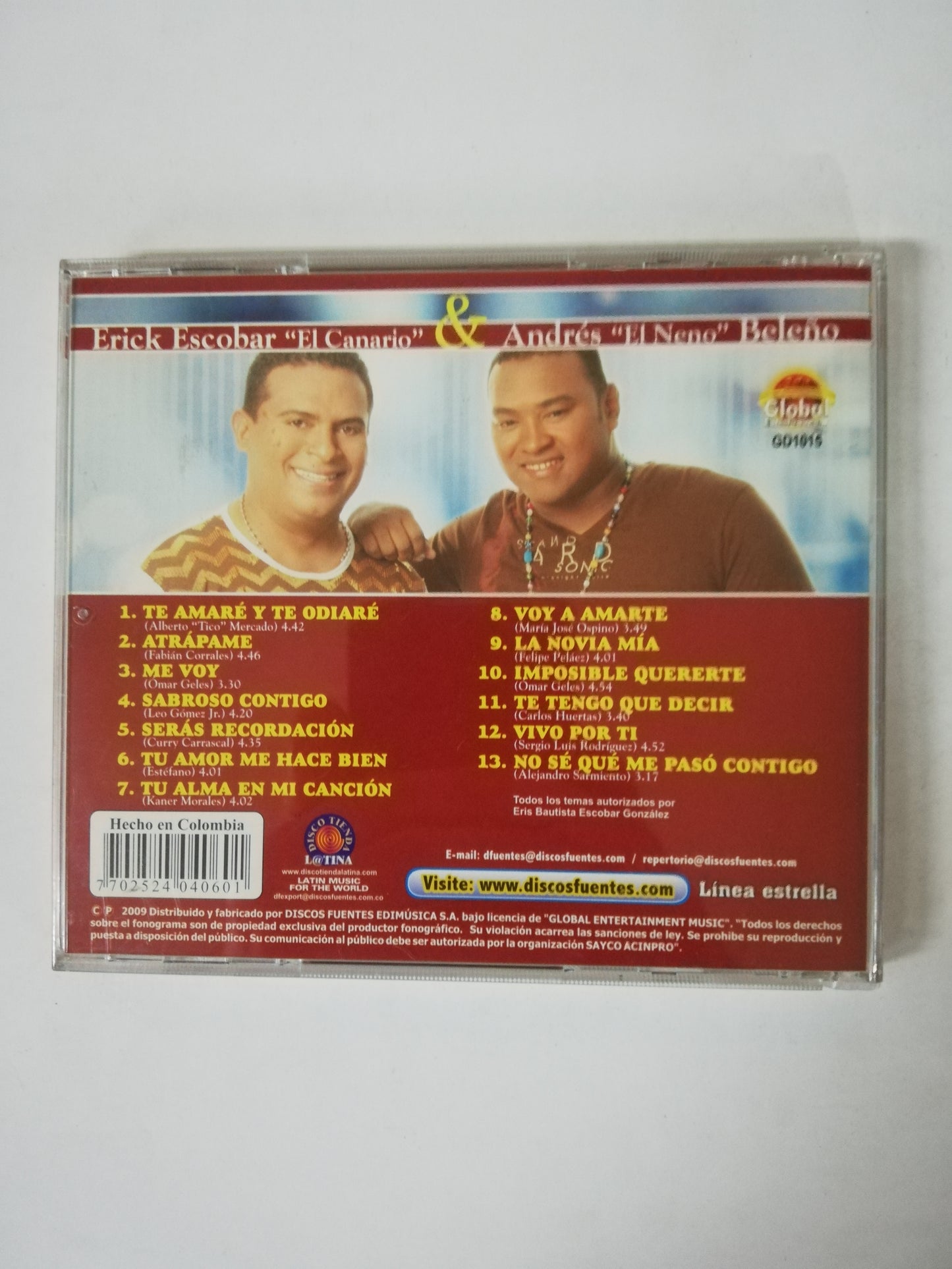 CD ERICK ESCOBAR & ANDRES BELEÑO JR. - UN VALLENATO DEL ALMA
