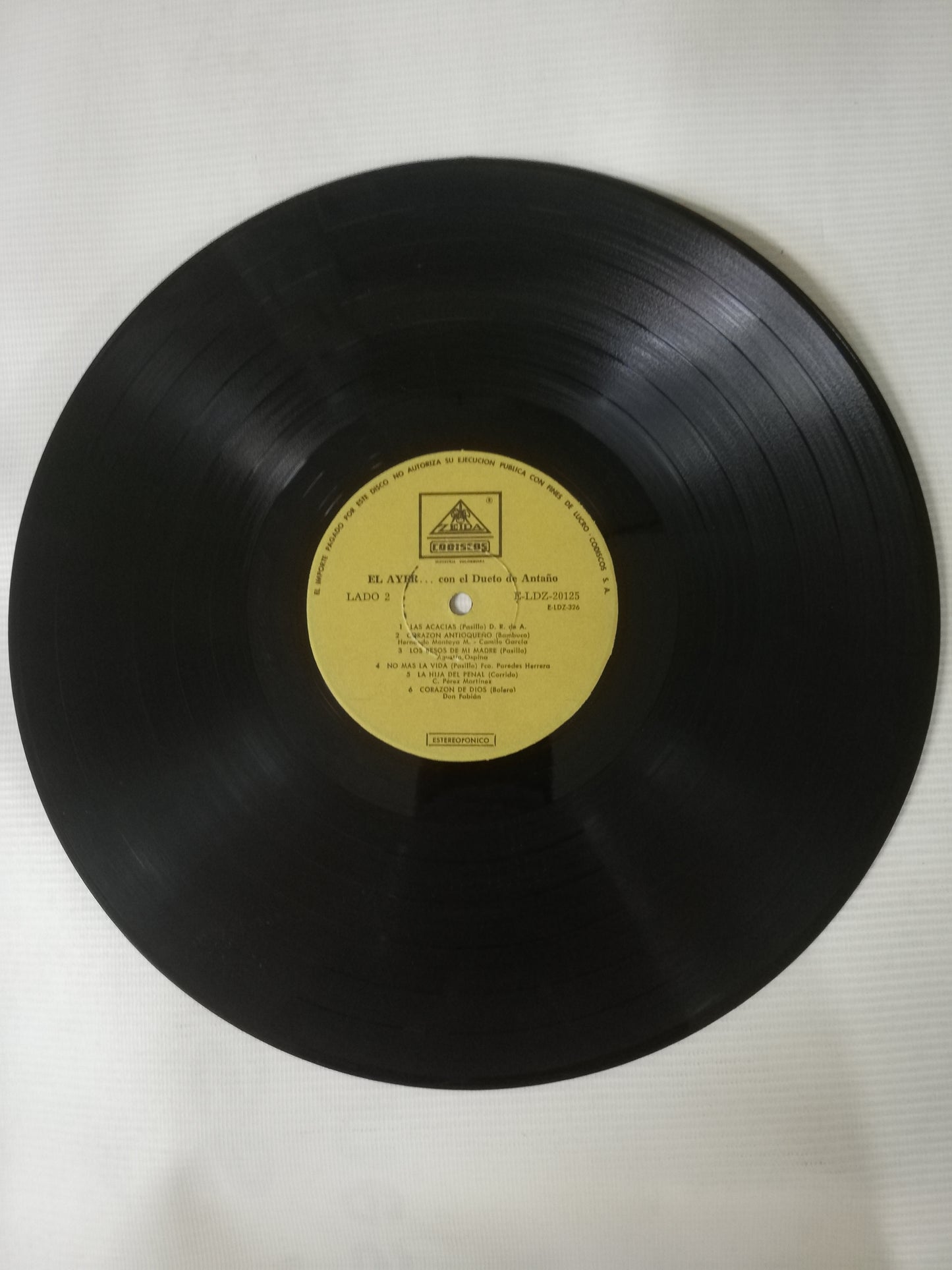 LP EL DUETO DE ANTAÑO - EL AYER...CON EL DUETO DE ANTAÑO