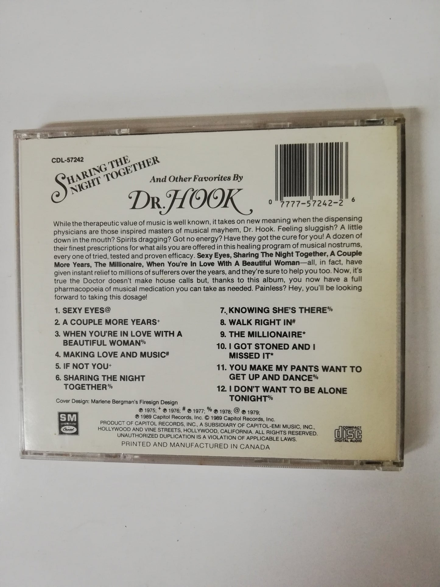 CD DR. HOOK - SHARING THE NIGHT TOGETHER