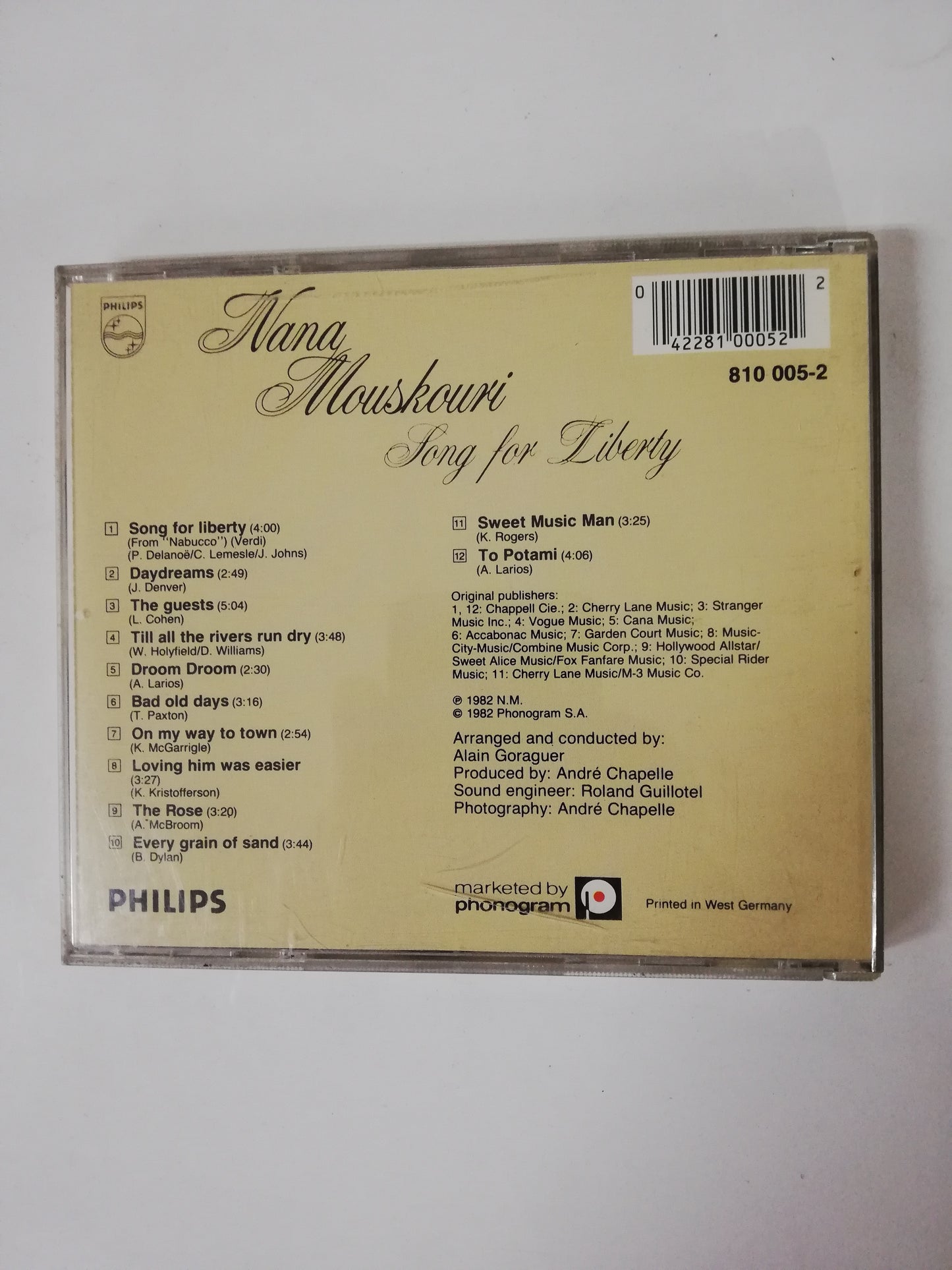 CD NANA MOUSKOURI - SONGS FOR LIBERTY