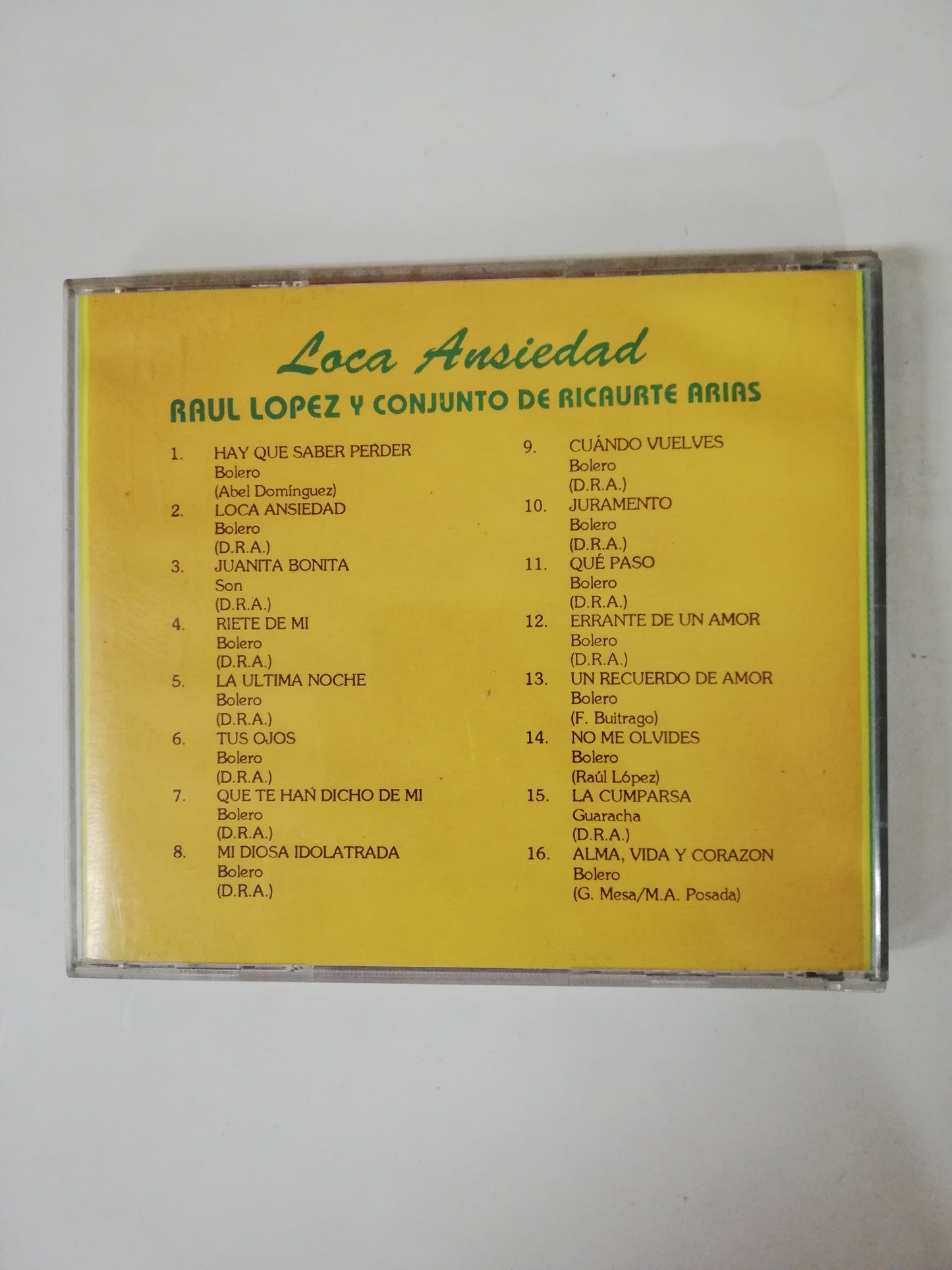 CD RAUL LOPEZ Y CONJUNTO DE RICAUTE ARIAS - LOCA ANSIEDAD
