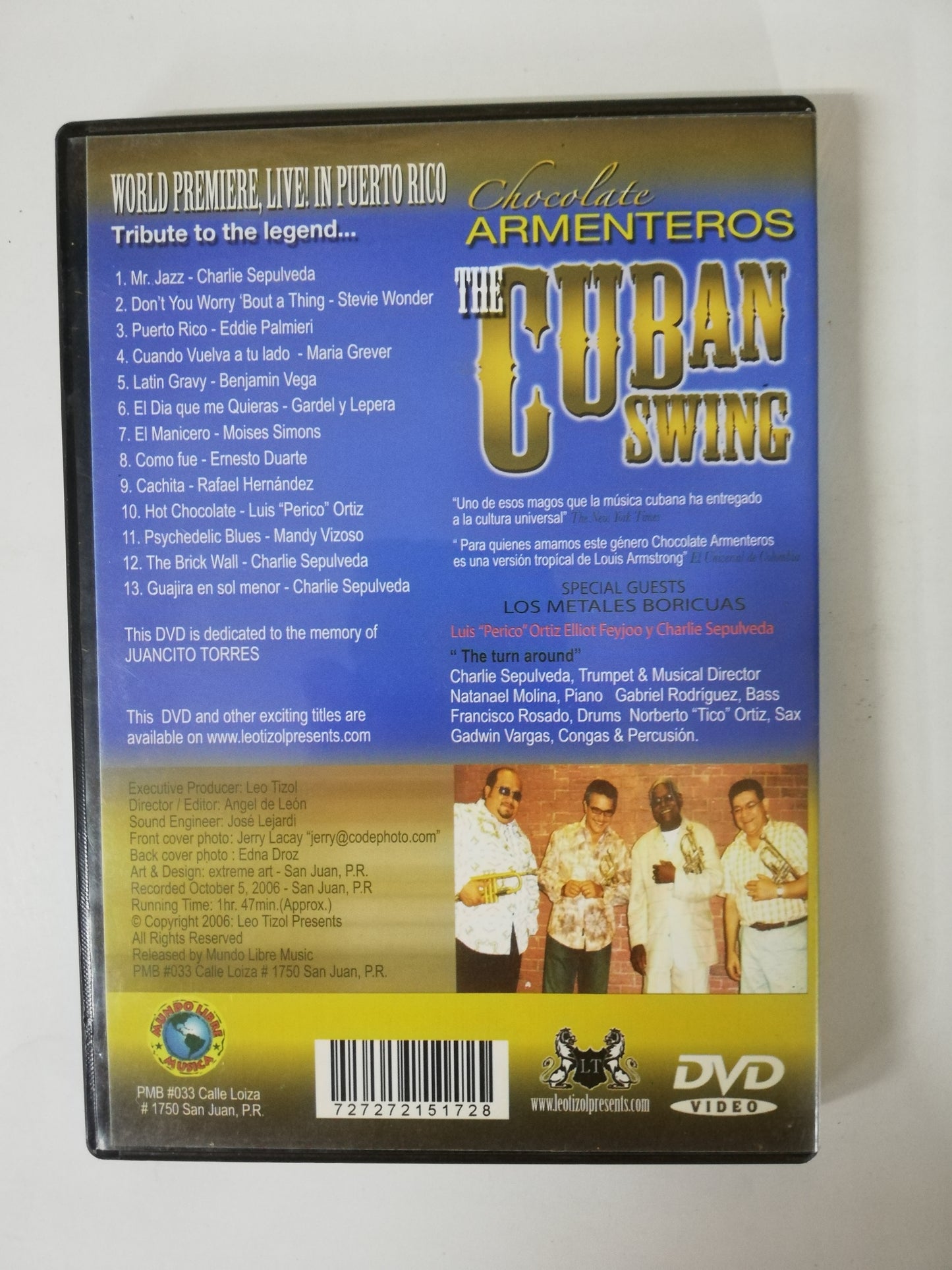 DVD CHOCOLATE ARMENTERO - THE CUBAN SWING