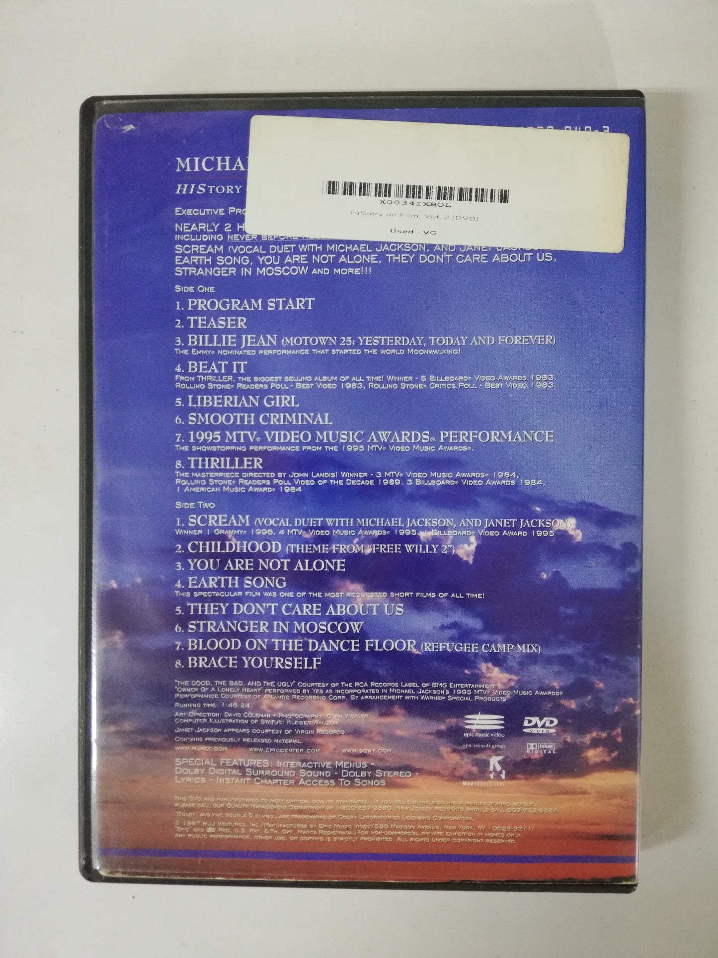 DVD MICHAEL JACKSON - HISTORY ON FILM VOL. II