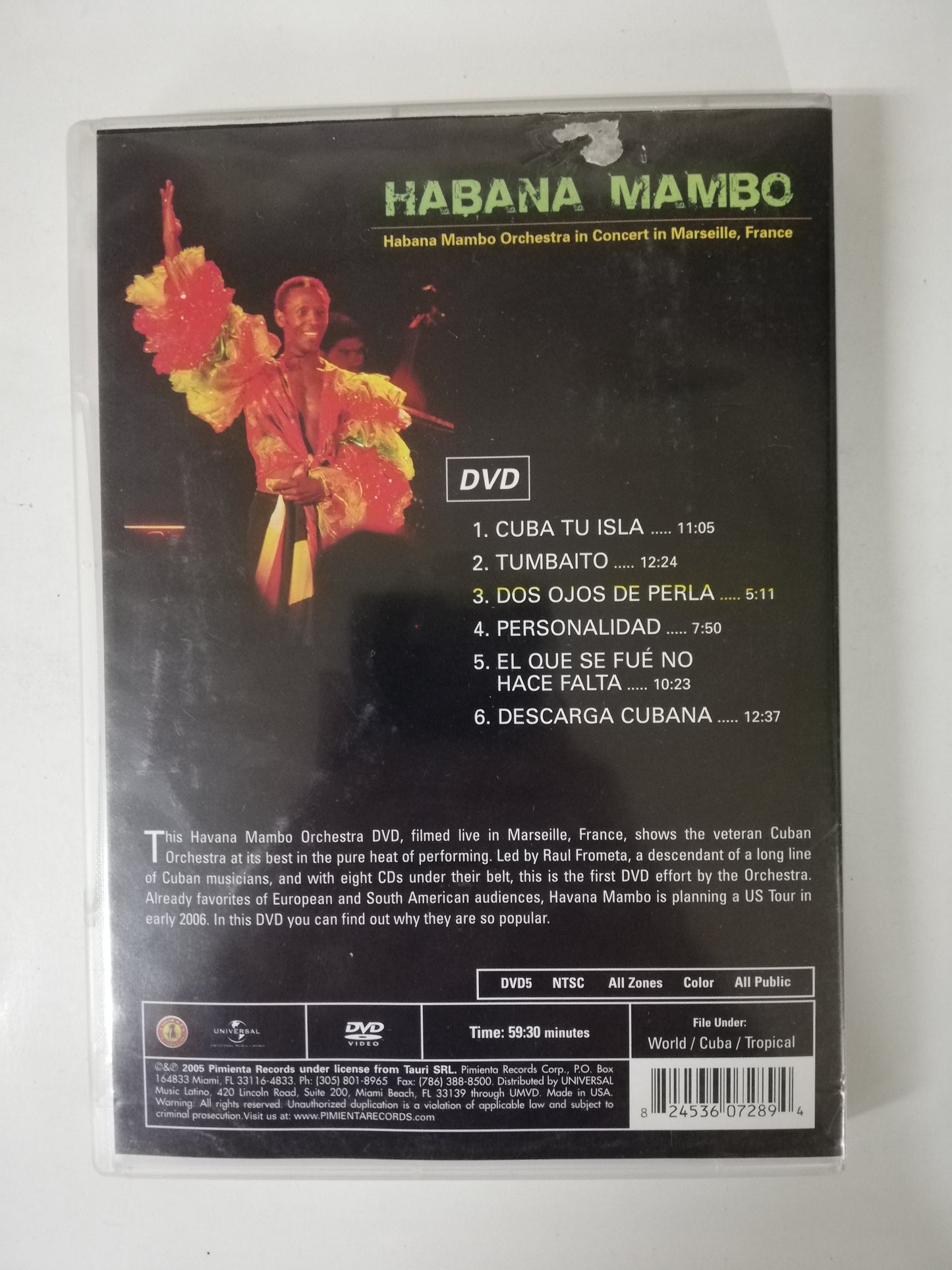 DVD HABANA MAMBO - HABANA MAMBO ORCHESTRA IN CONCERT IN MERSEILLE, FRANCE