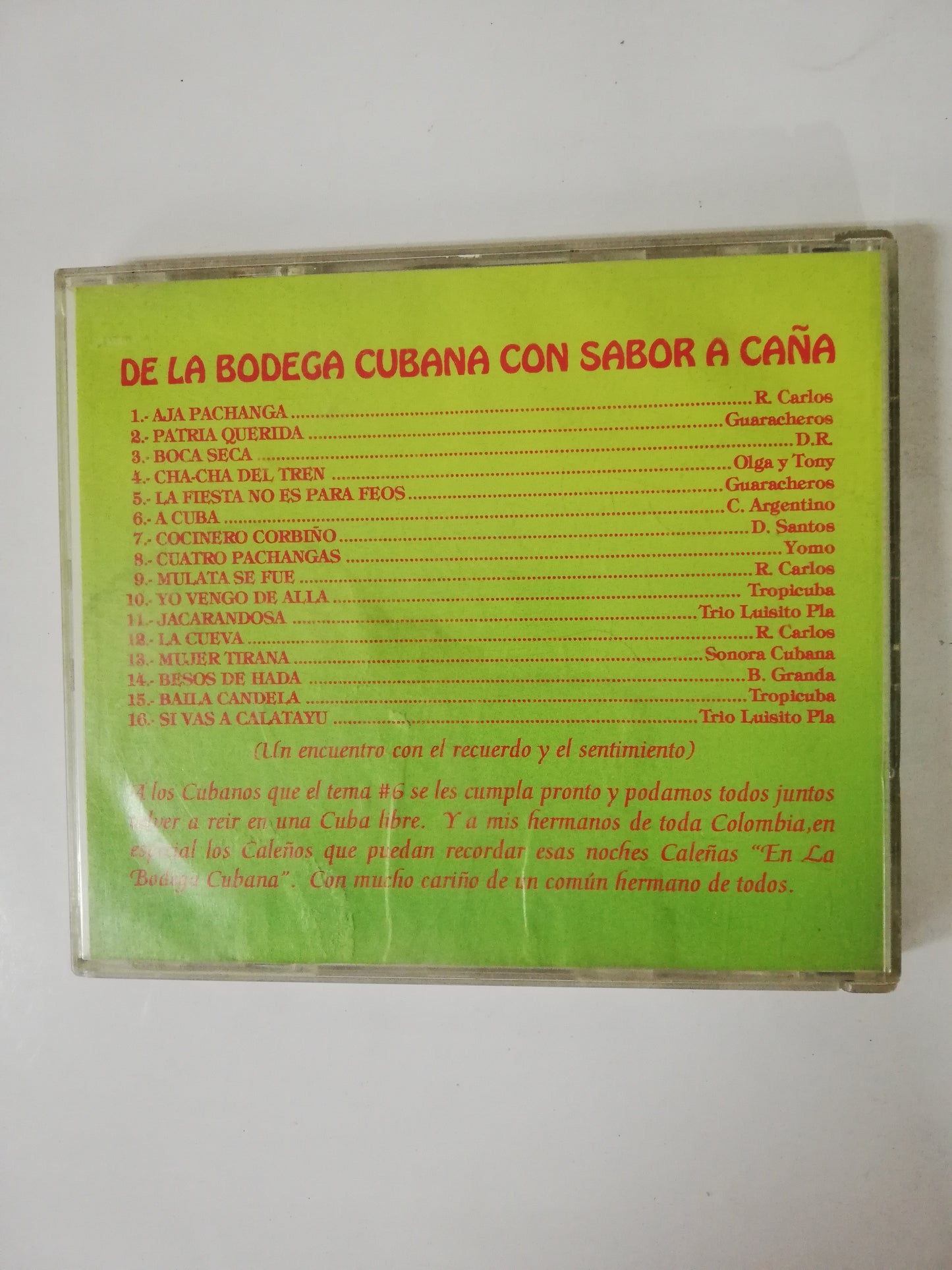 CD DE LA BODEGA CUBANA CON SABOR A CAÑA - VARIOS INTÉRPRETES