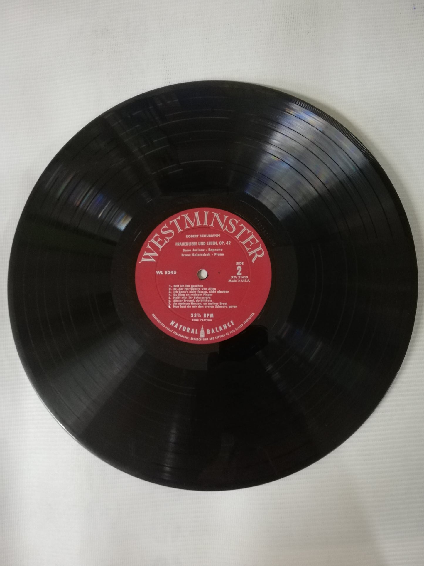 LP SENA JURINAC - SINGS SCHUMANN - FRANZ HOLESTSCHEK: PIANO