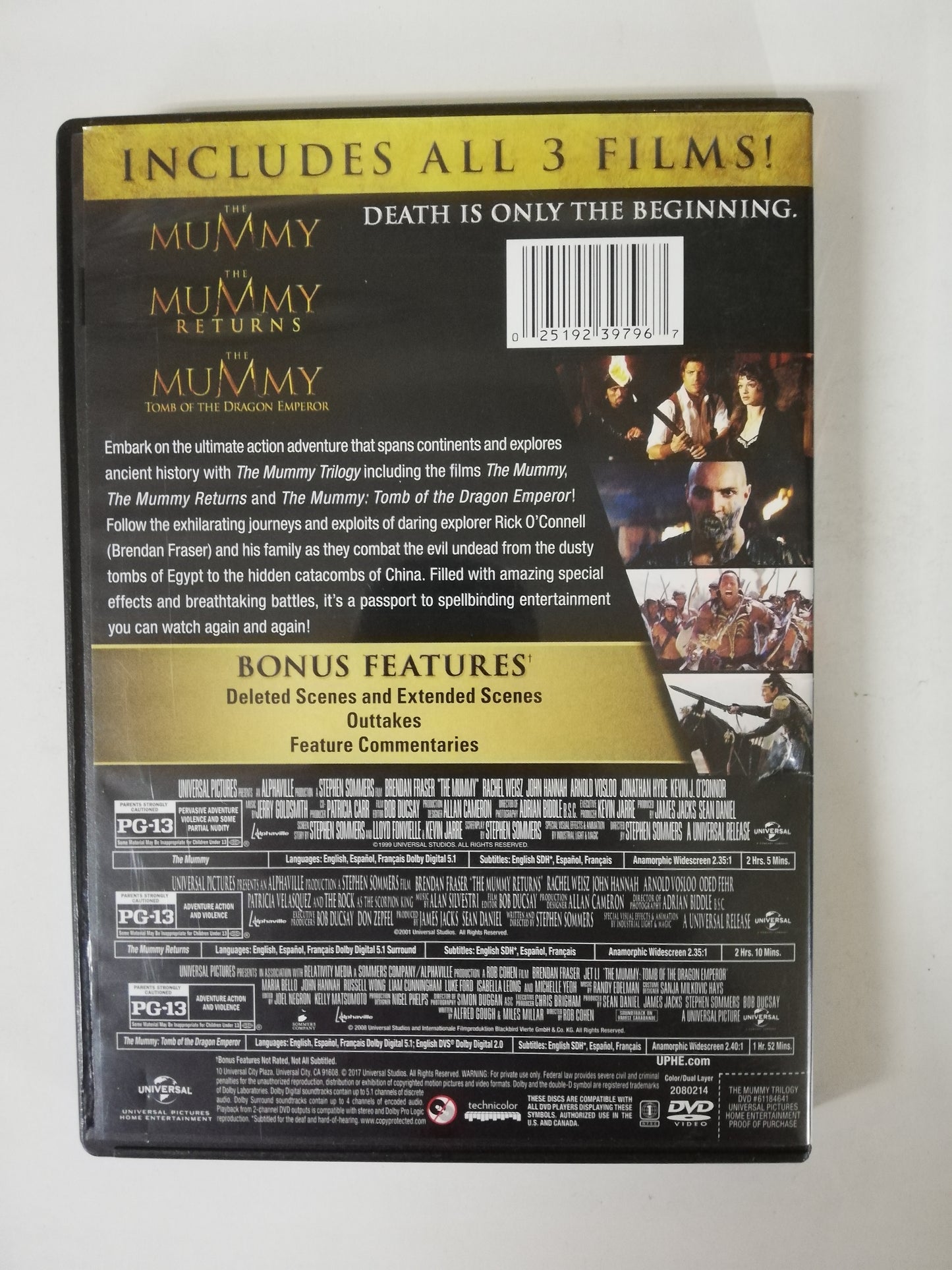 DVD THE MUMMY TRILOGY - DVD X 3