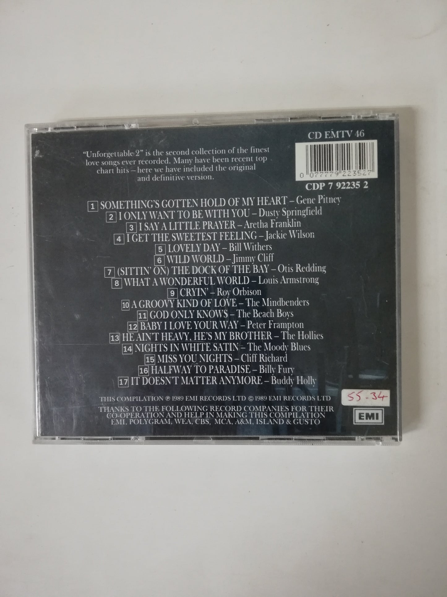 CD UNFORGETTABLE - 17 CLASSIC SONG OF LOVE