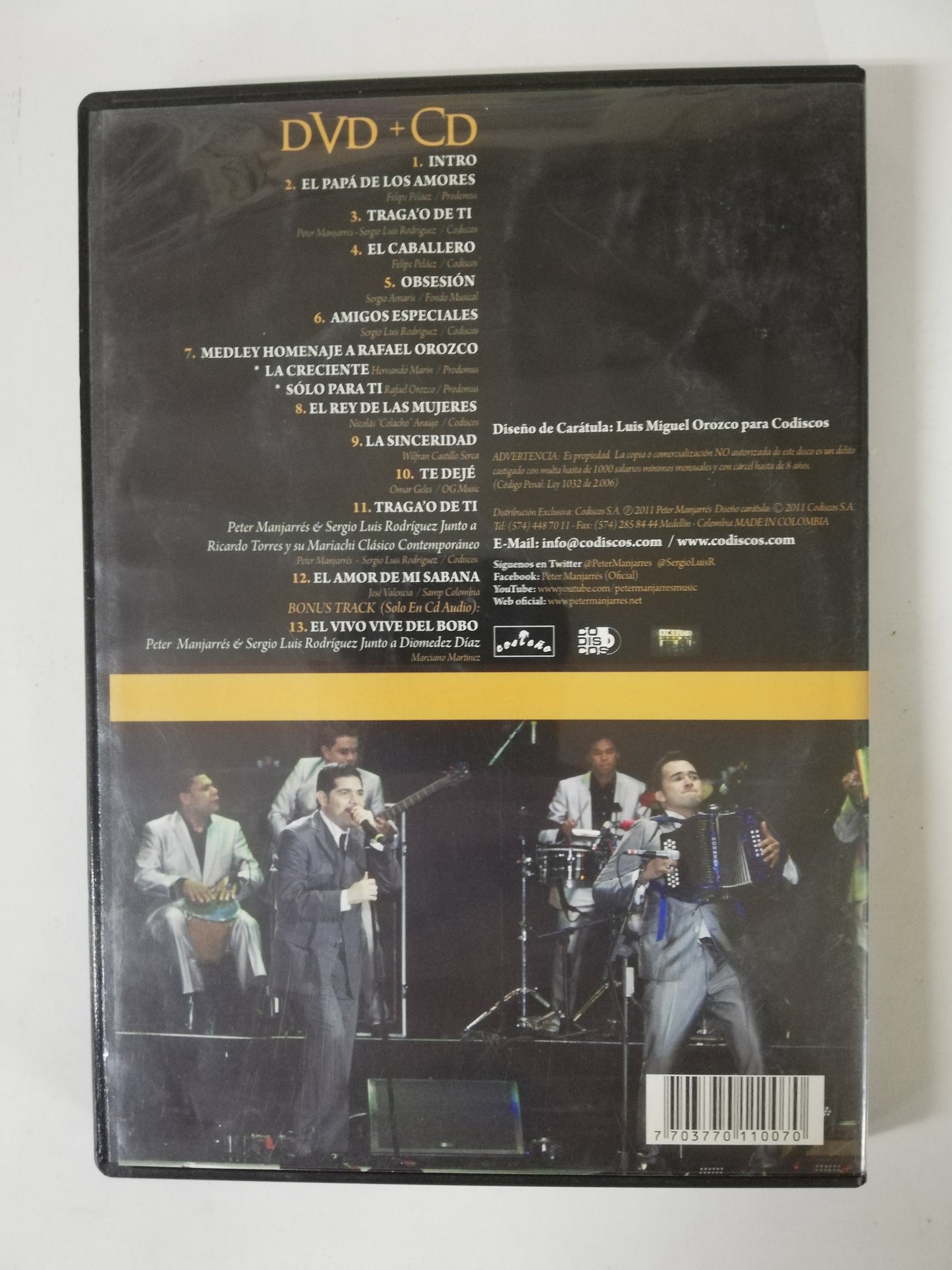 DVD PETER MANJARRÉS & SERGIO LUIS RODRIGUEZ - UN CONCIERTO PARA LA HISTORIA - CD + DVD