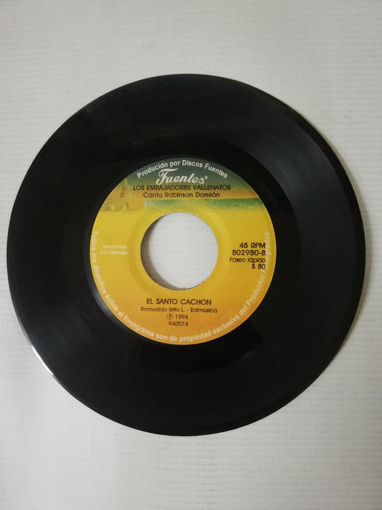 VINILO LOS EMBAJADORES VALLENATOS - BORRACHERA DONDE QUIERA / EL SANTO CACHON