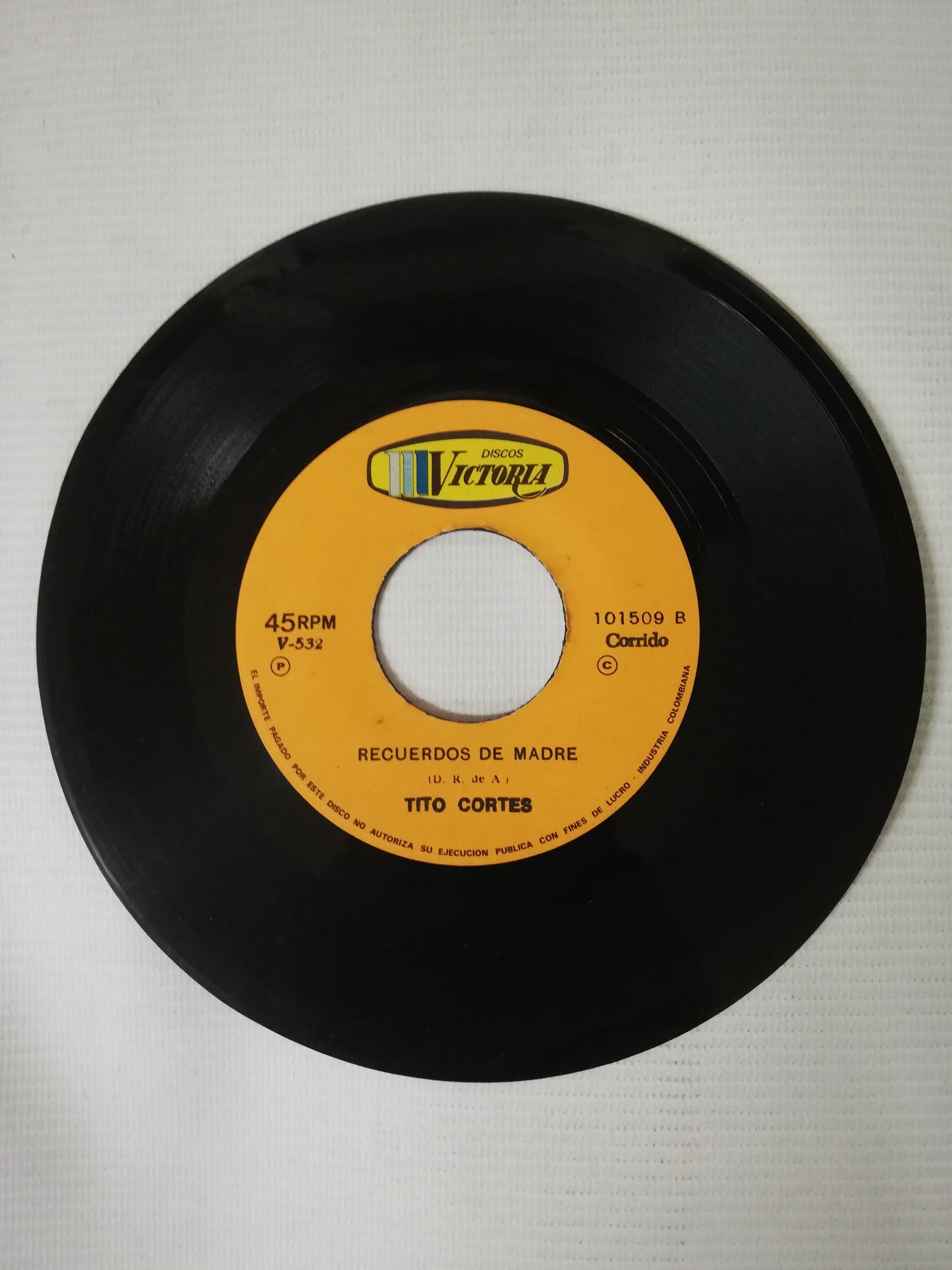 VINILO TITO CORTES - DOS CLAVELES / RECUERDOS DE MADRE