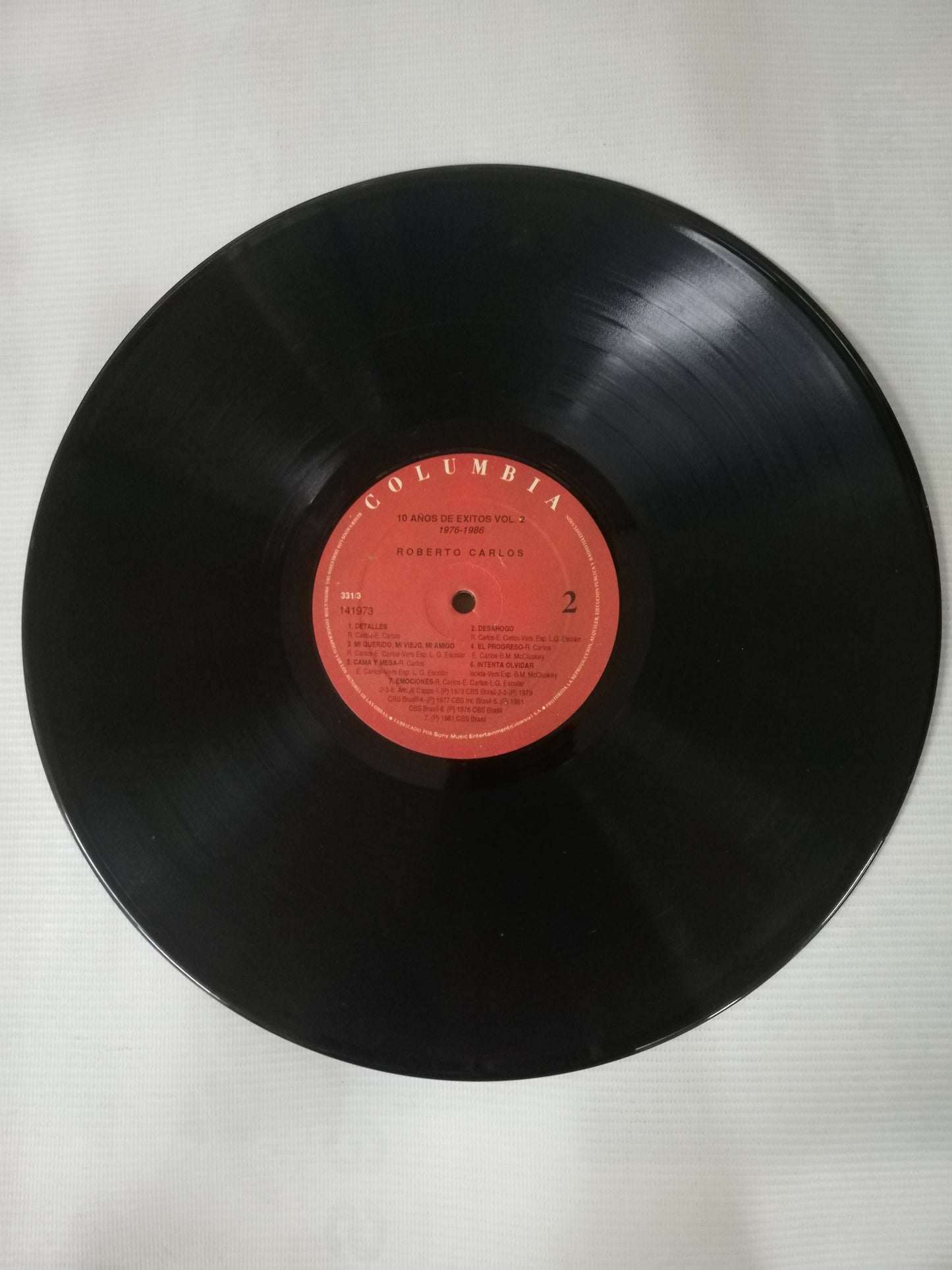 LP ROBERTO CARLOS - 10 AÑOS DE EXITOS VOL. 2 1976-1986