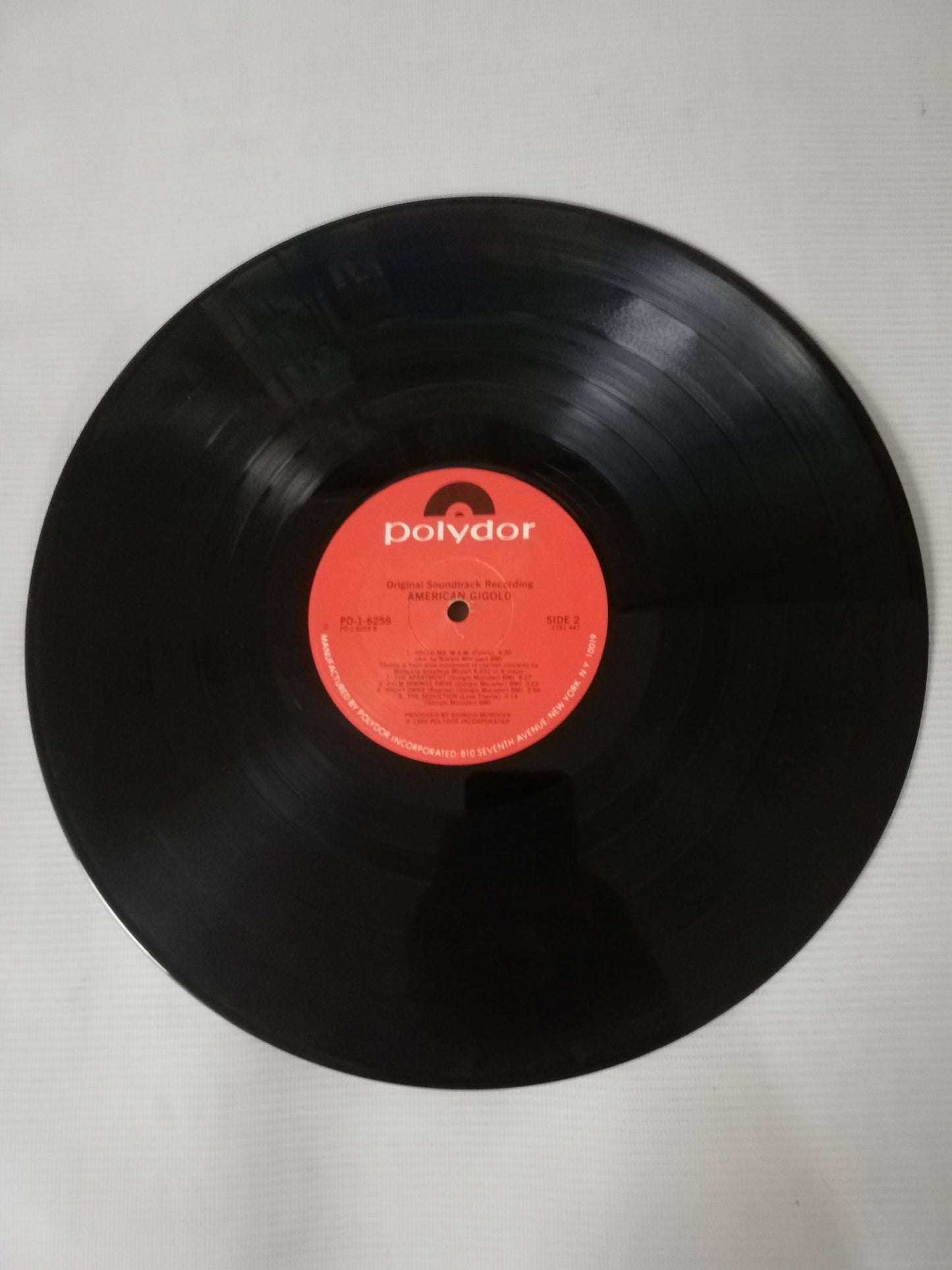 LP AMERICAN GIGOLO - ORIGINAL SOUNDTRACK RECORDING - MUSIC COMPOSED BY GIORGIO MORODER
