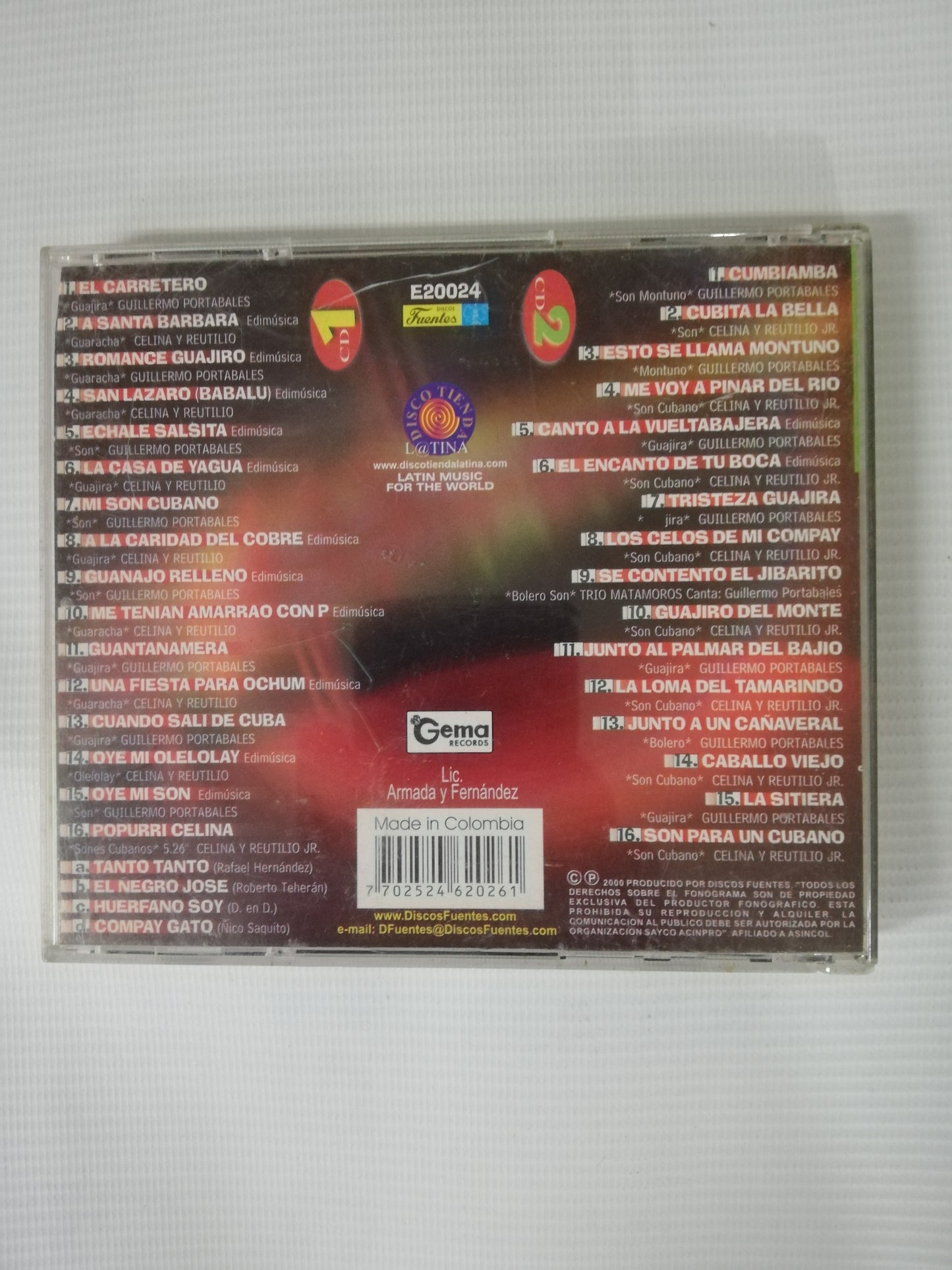 CD GUILLERMO PORTABALES / CELINA Y REUTILIO - DUELO DE ESTRELLAS - 20 EXITOS - CD X 2