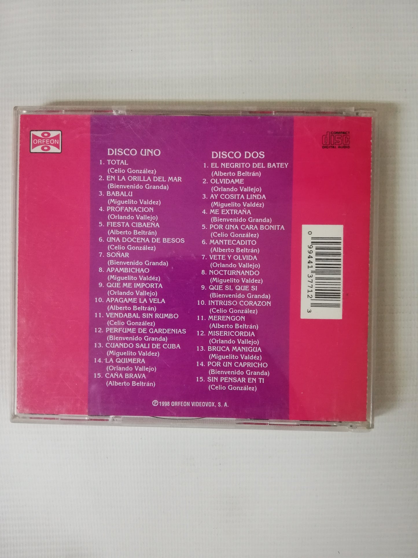 CD CELIO GONZALEZ / BIENVENIDO GRANDA / MIGUELITO VALDES / ORLANDO VALLEJO / ALBERTO BELTRAN - CUBA SUS GRANDES CANTANTES - CD X 2