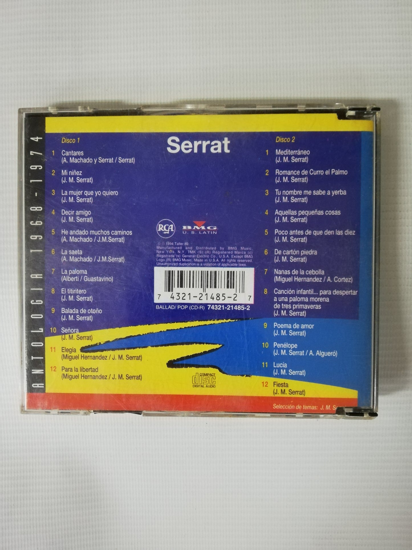 CD JOAN MANUEL SERRAT - ANTOLOGIA 1968-1974 - CD X 2