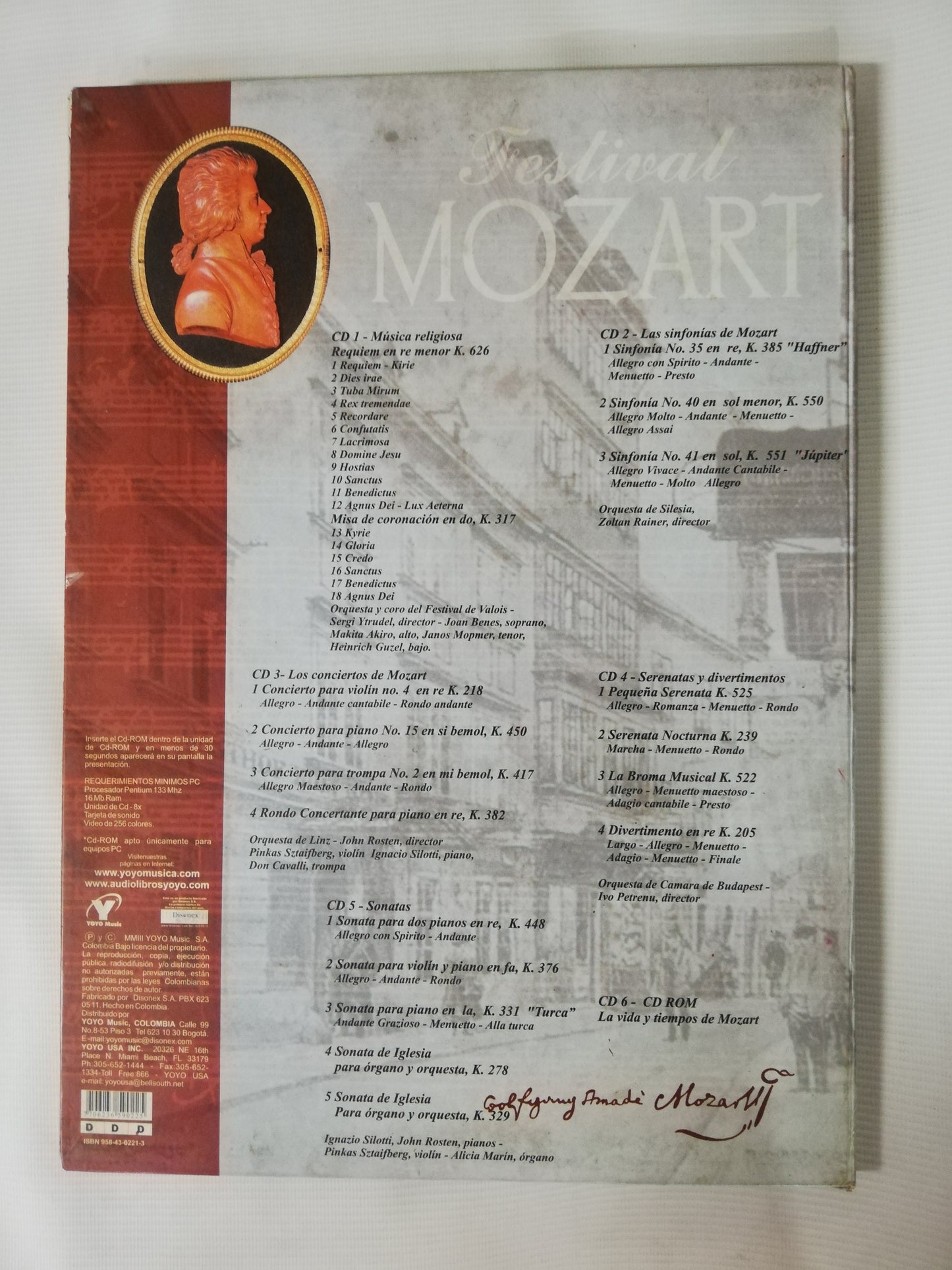 CD ESTUCHE MOZART - FESTIVAL MOZART - CD X 6