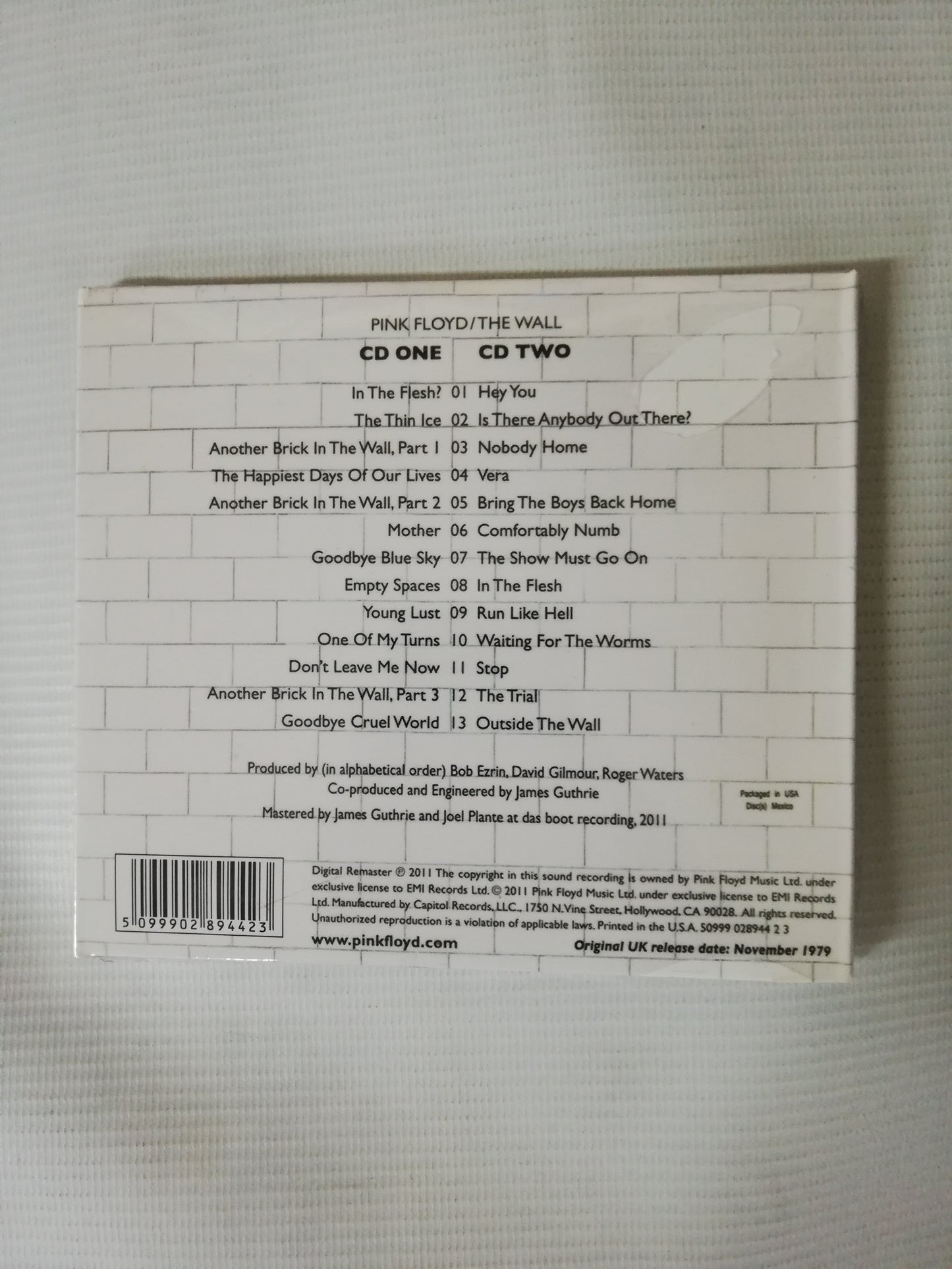 CD PINK FLOYD - THE WALL - CD X 2