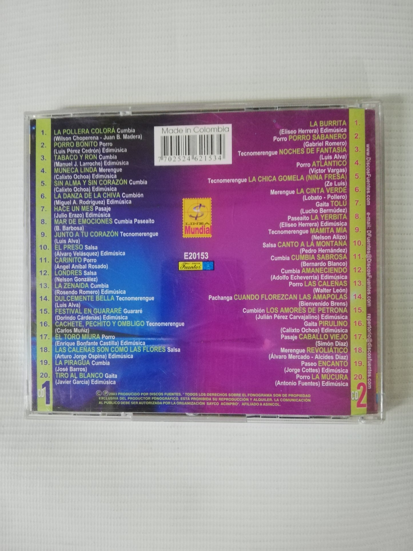 CD DISCOTECA CON VIEJOTECA DE EXITOS - 40 INOLVIDABLES BAILABLES - CD X 2