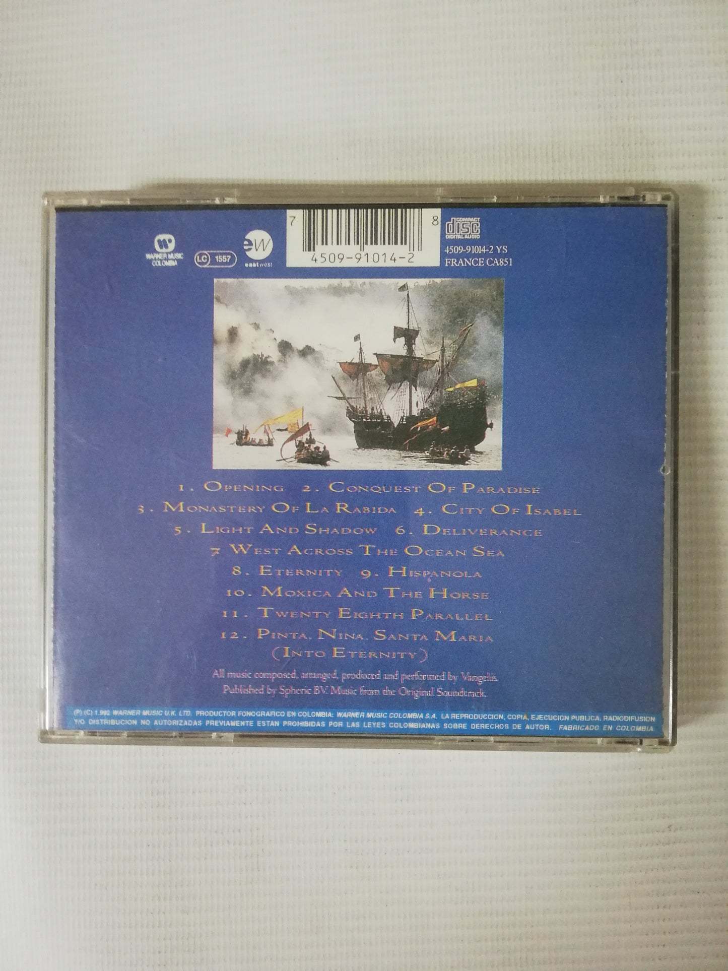 CD VANGELIS - 1492 CONQUEST OF PARADISE - MUSIC FROM THE ORIGINAL SOUNDTRACK