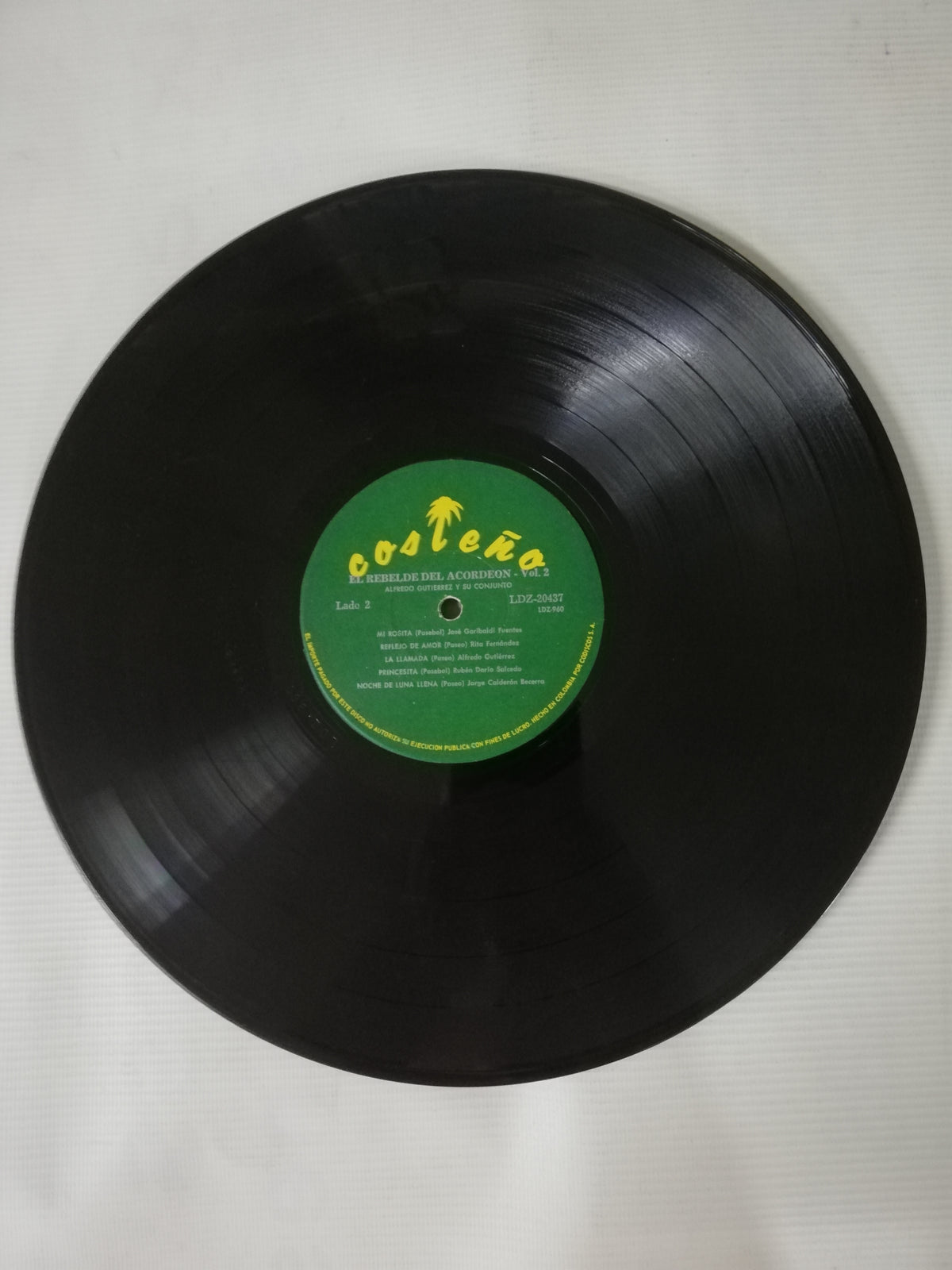 LP ALFREDO GUTIERREZ Y SU CONJUNTO - EL REBELDE DEL ACORDEÓN VOL. 2