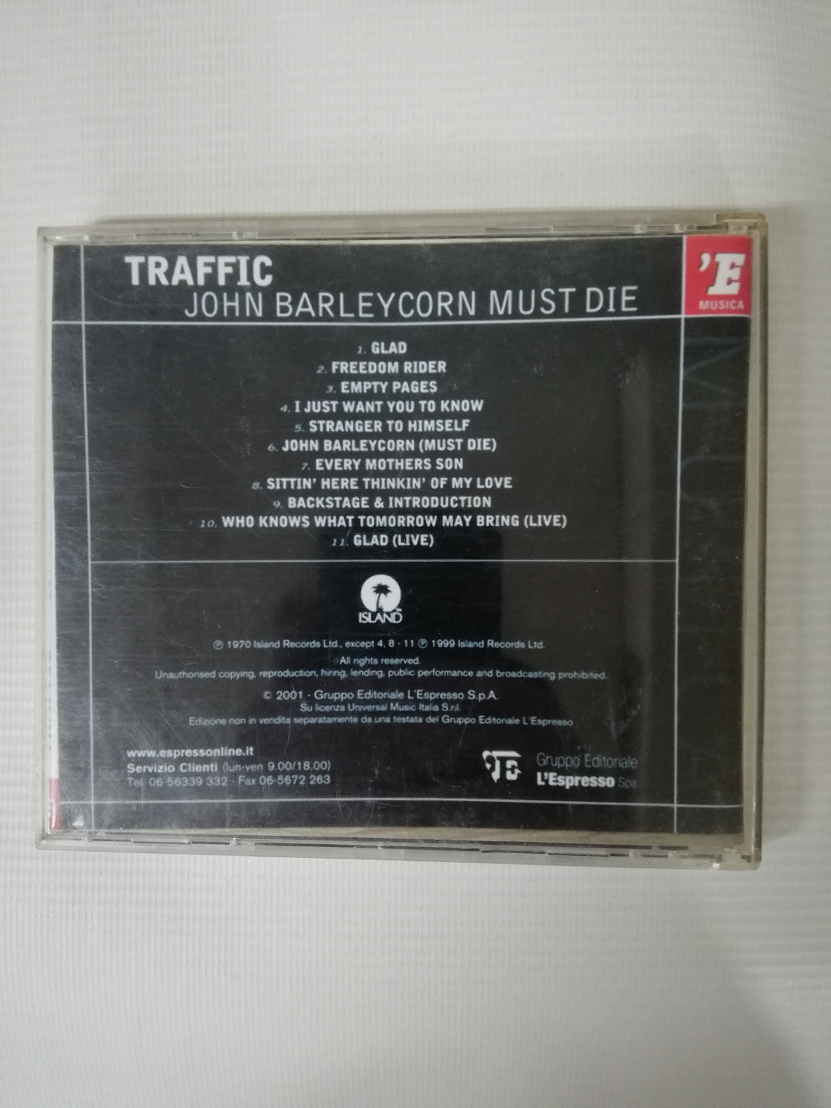 CD TRAFFIC - JOHN BARLEYCORN MUST DIE